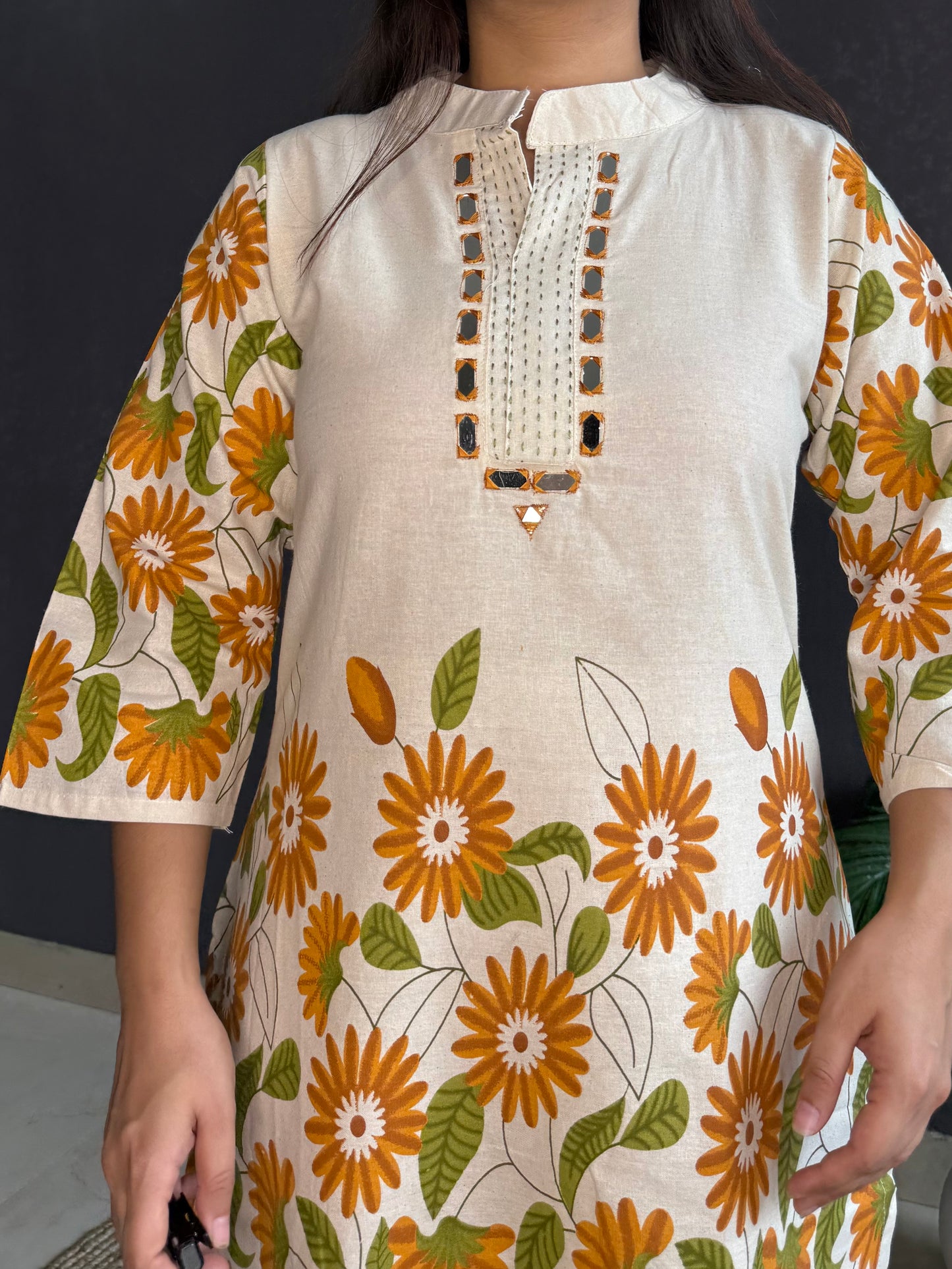 Sunflower cotton Coord set