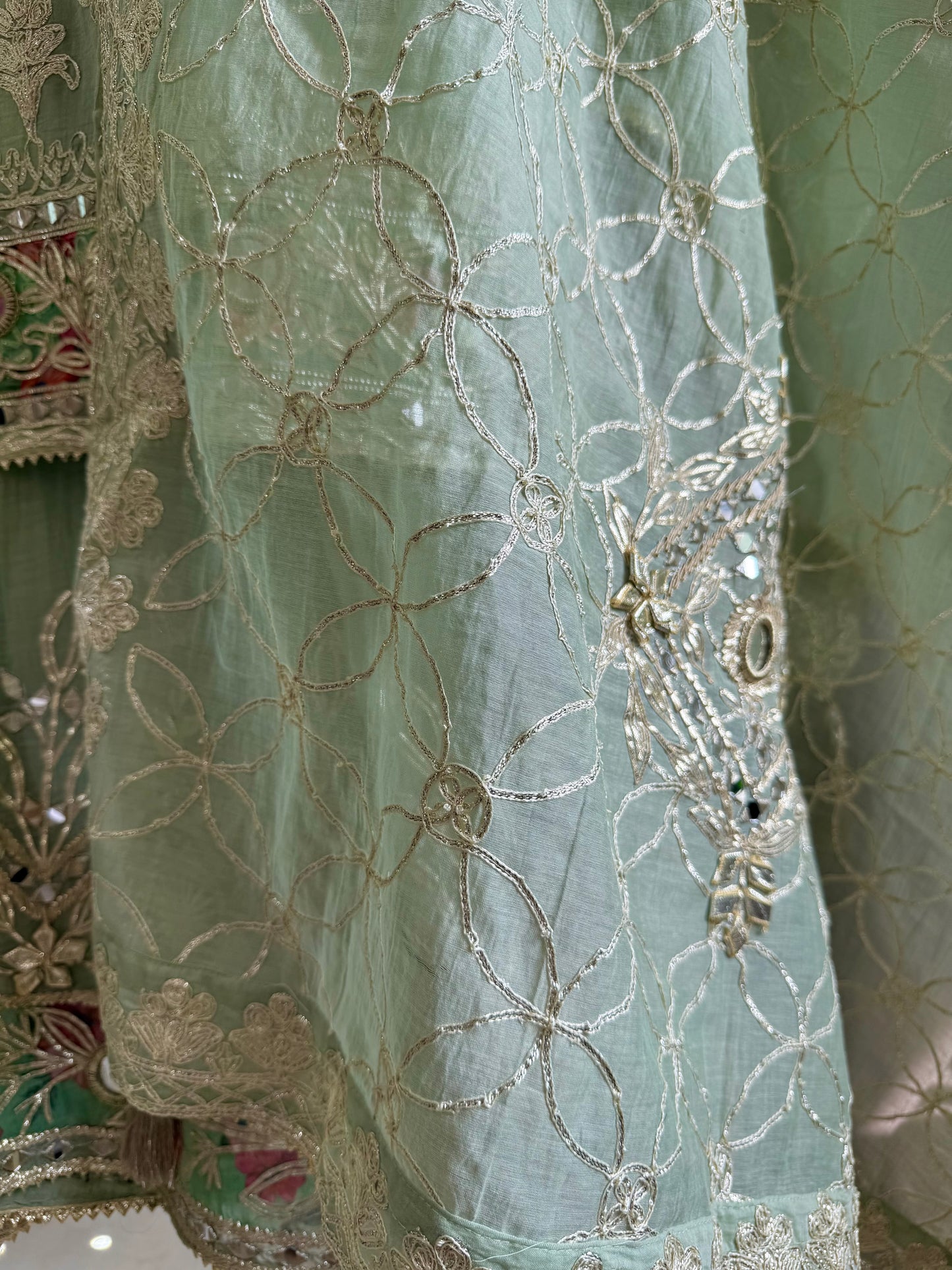 Luxurious mul cotton gotapatti sharara set