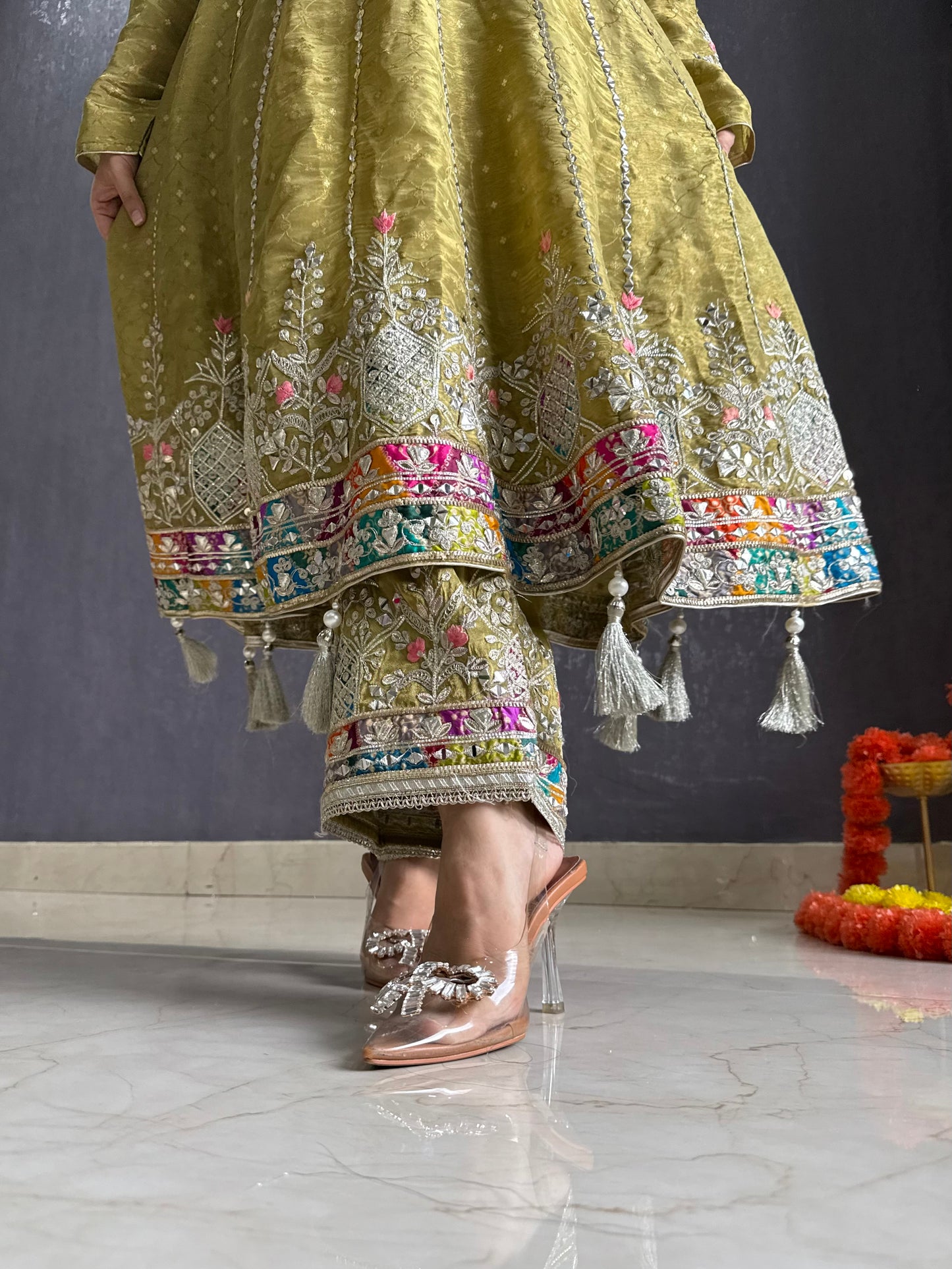 Luxurious gotapatti anarkali set