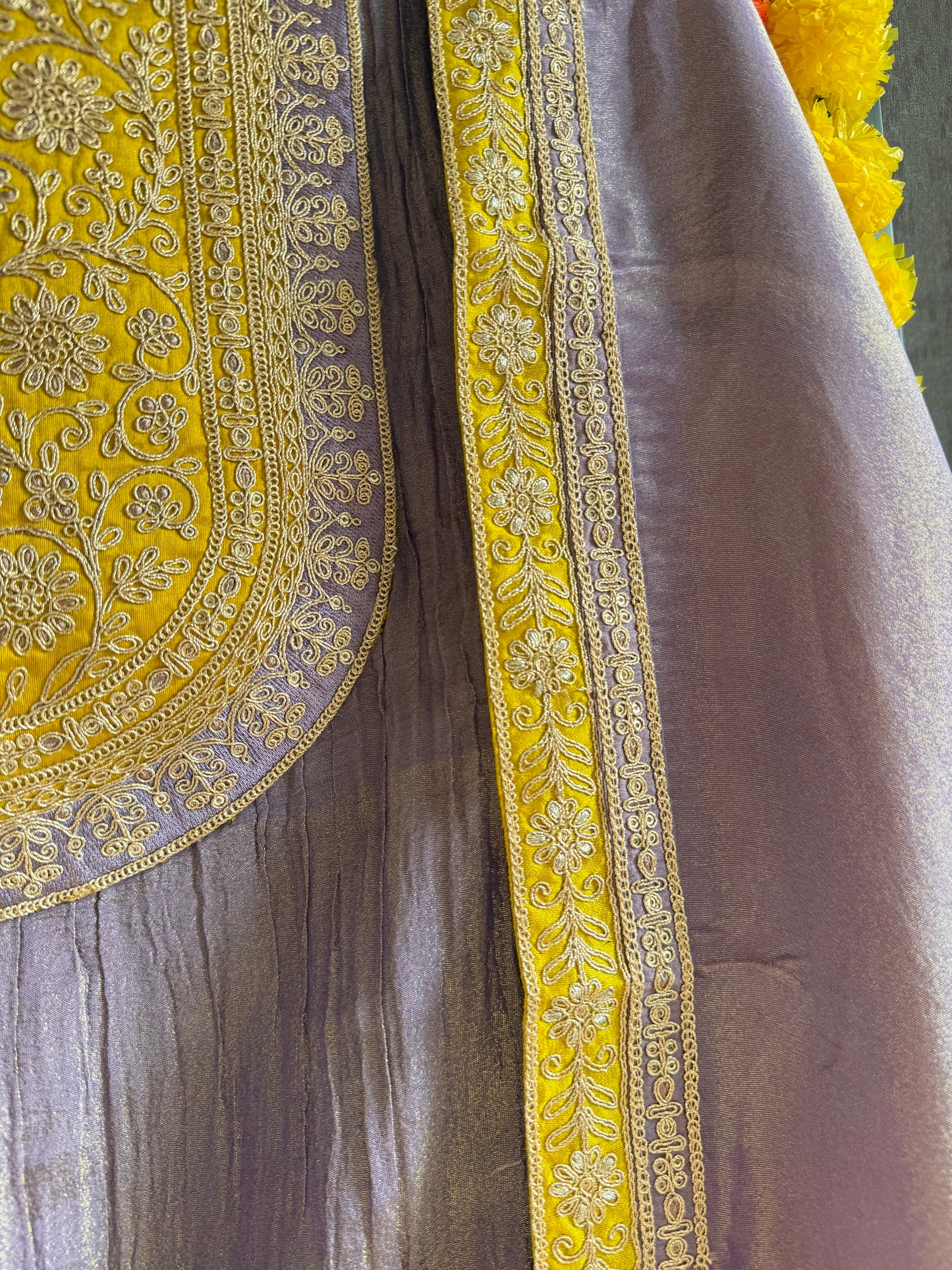 Crush tissue marori aari work suit