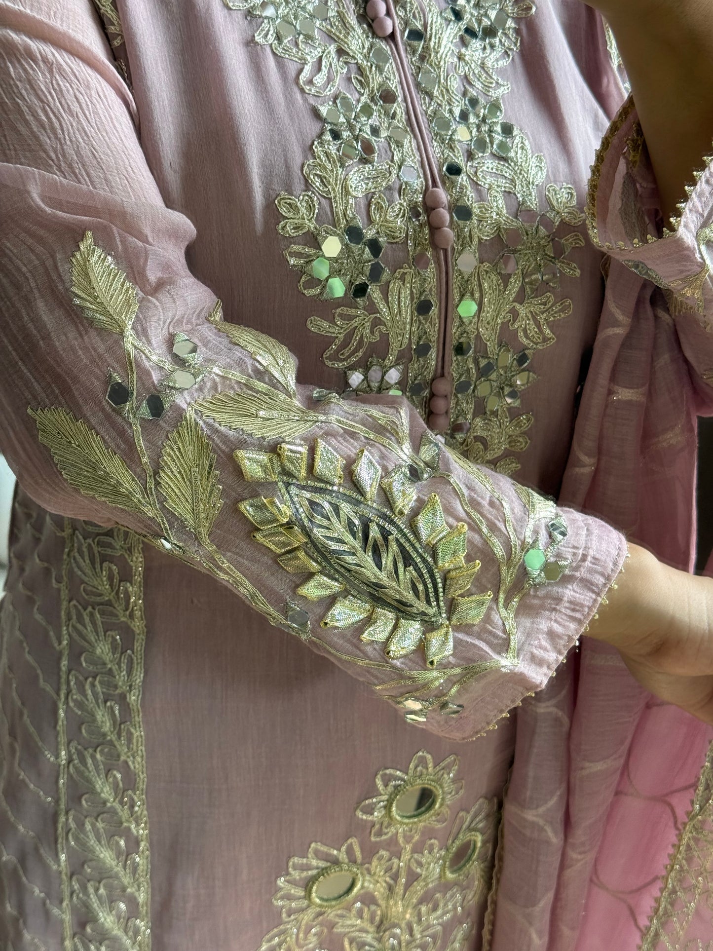Luxurious mul cotton gotapatti sharara set