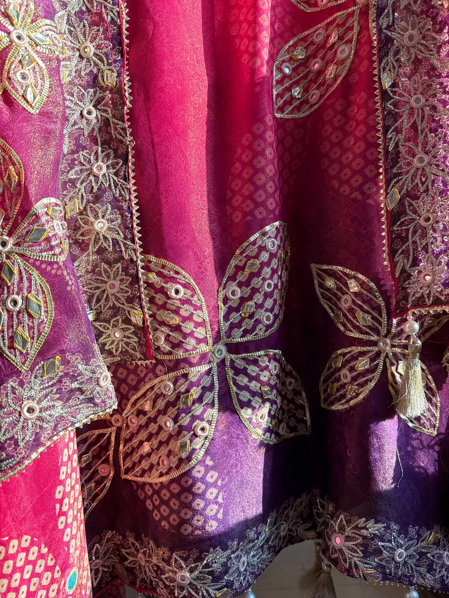 Luxurious Bhandej ombré gotapatti suits