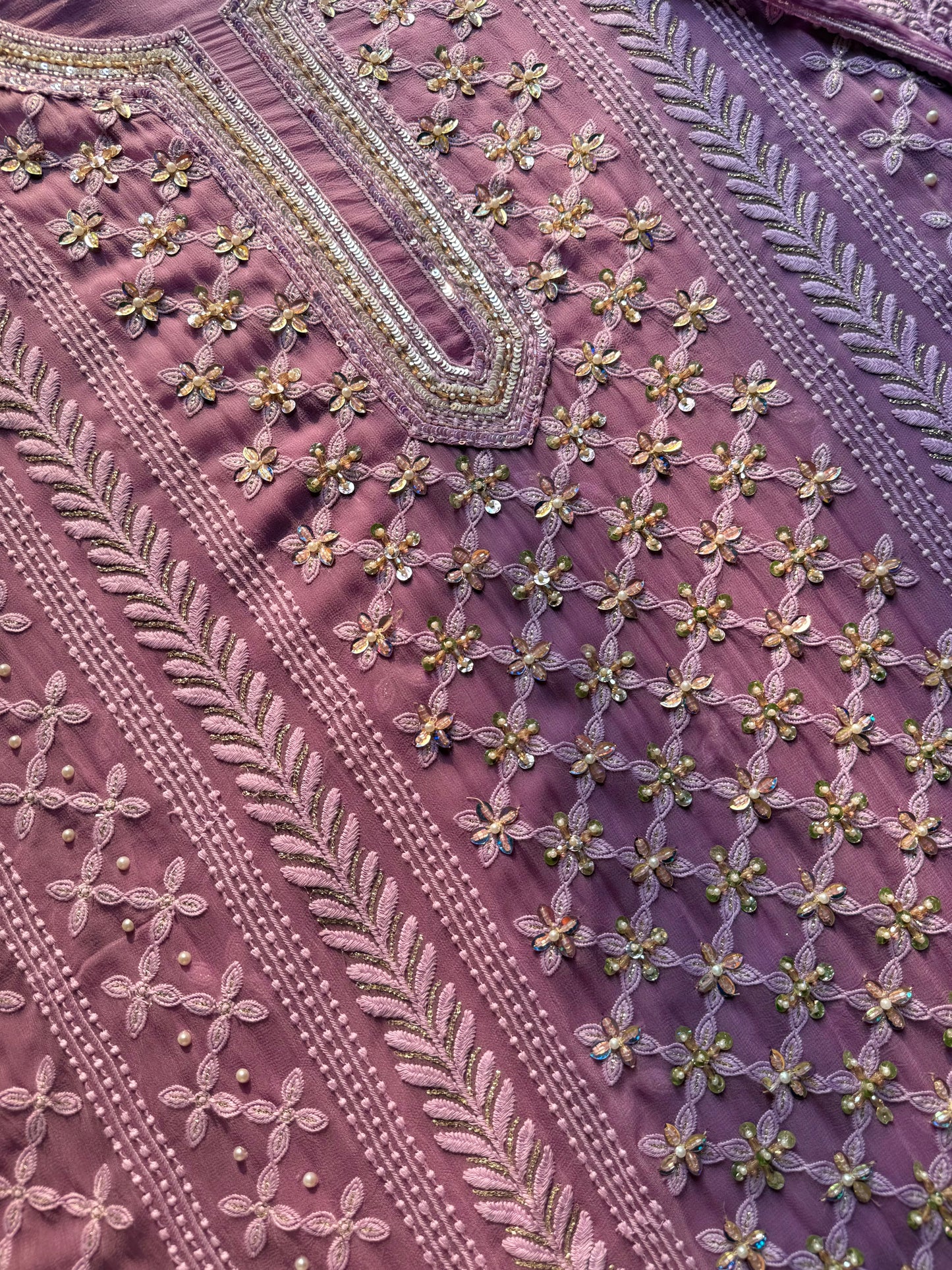 Lucknowi crystal handwork suit