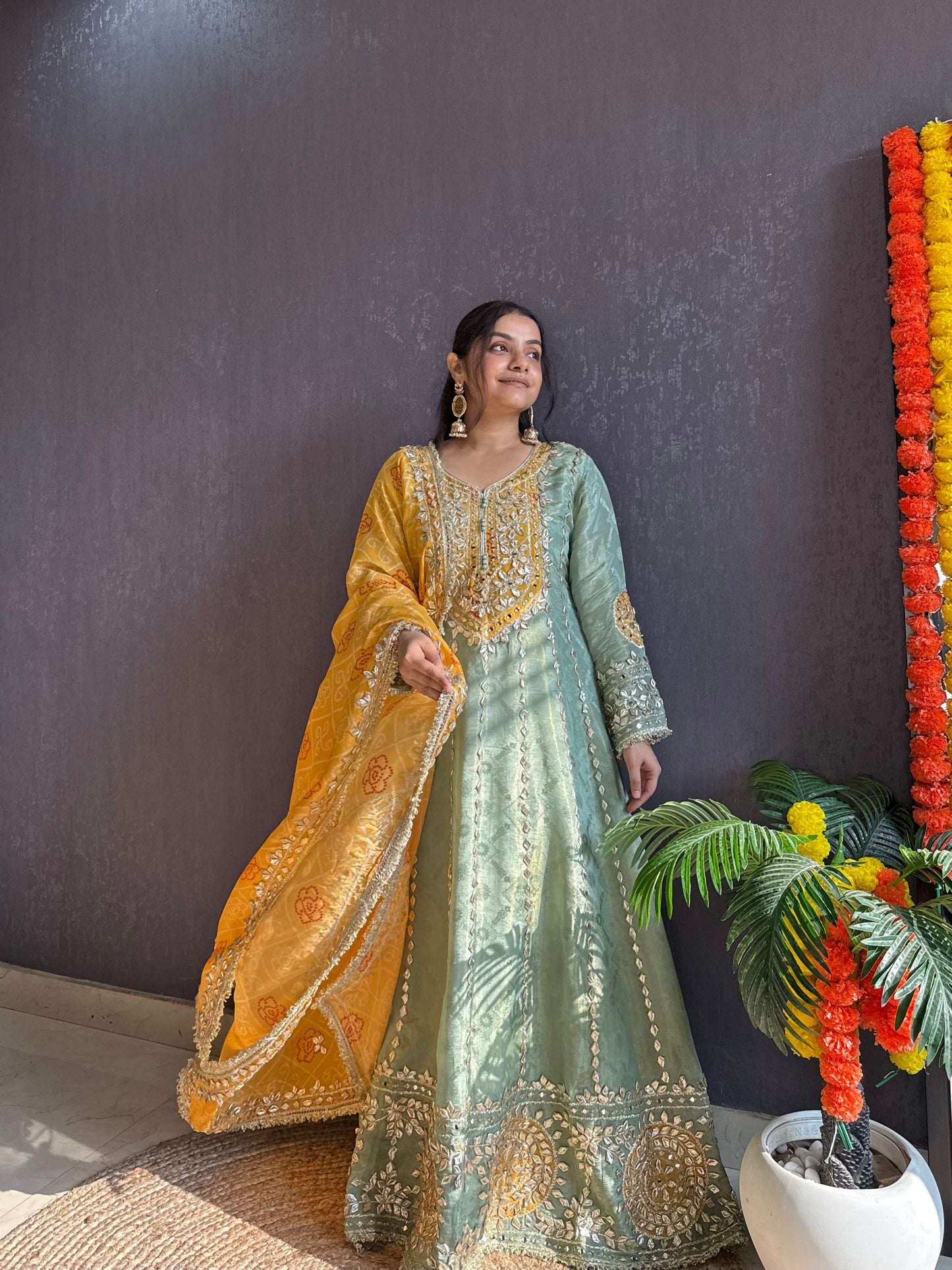Luxurious Bandhani gotapatti anarkali set