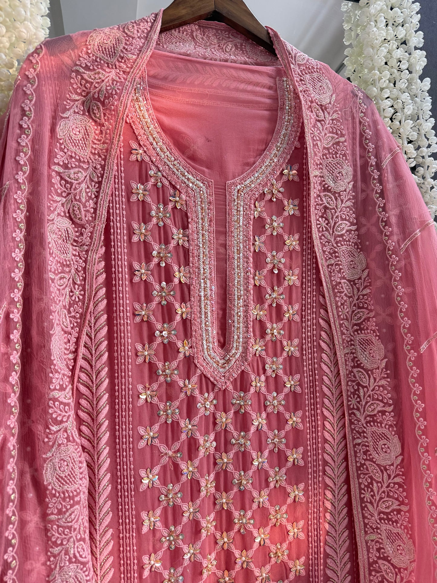 Lucknowi crystal handwork suit