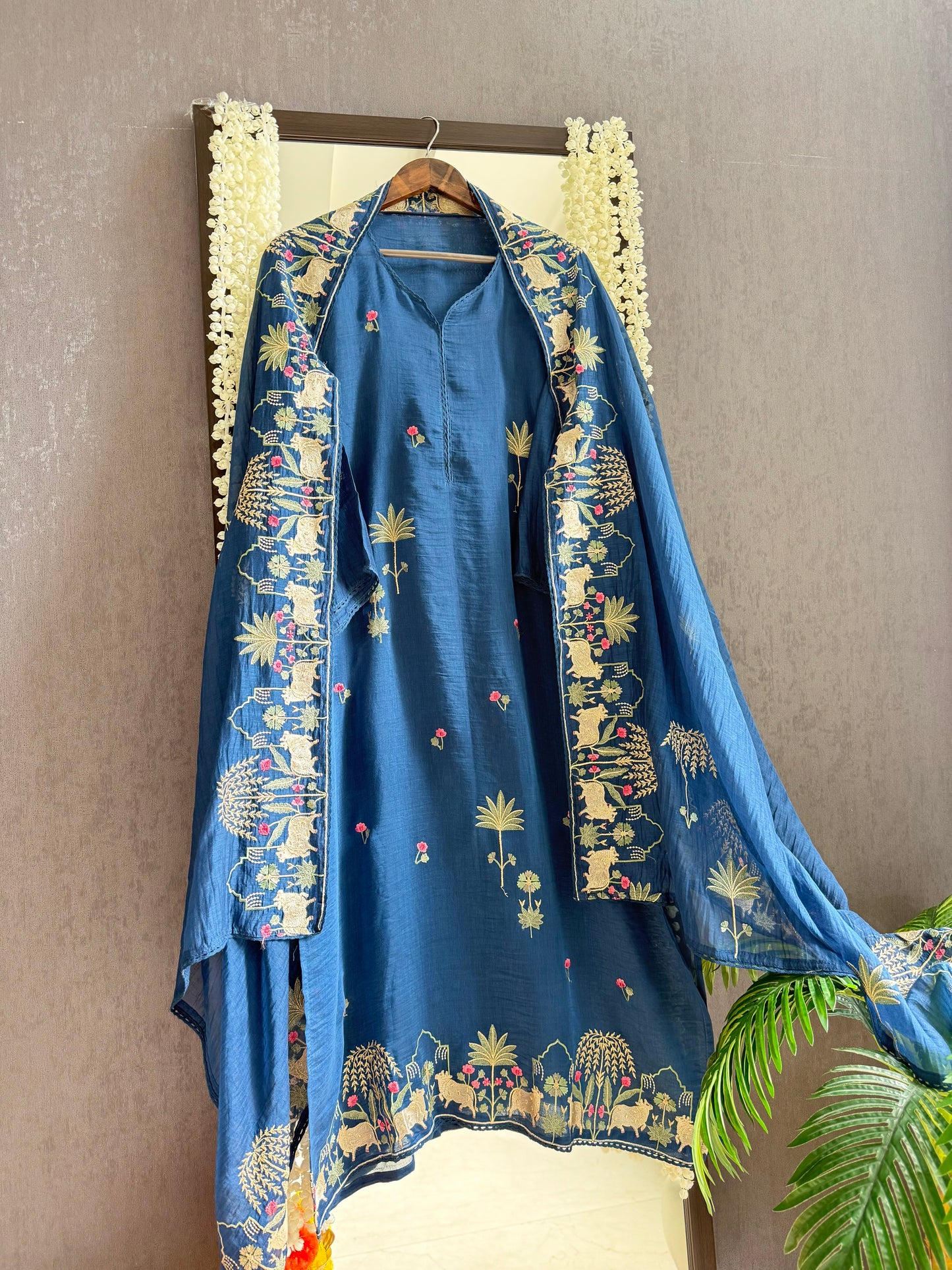Luxurious Mul chanderi pichwai suit