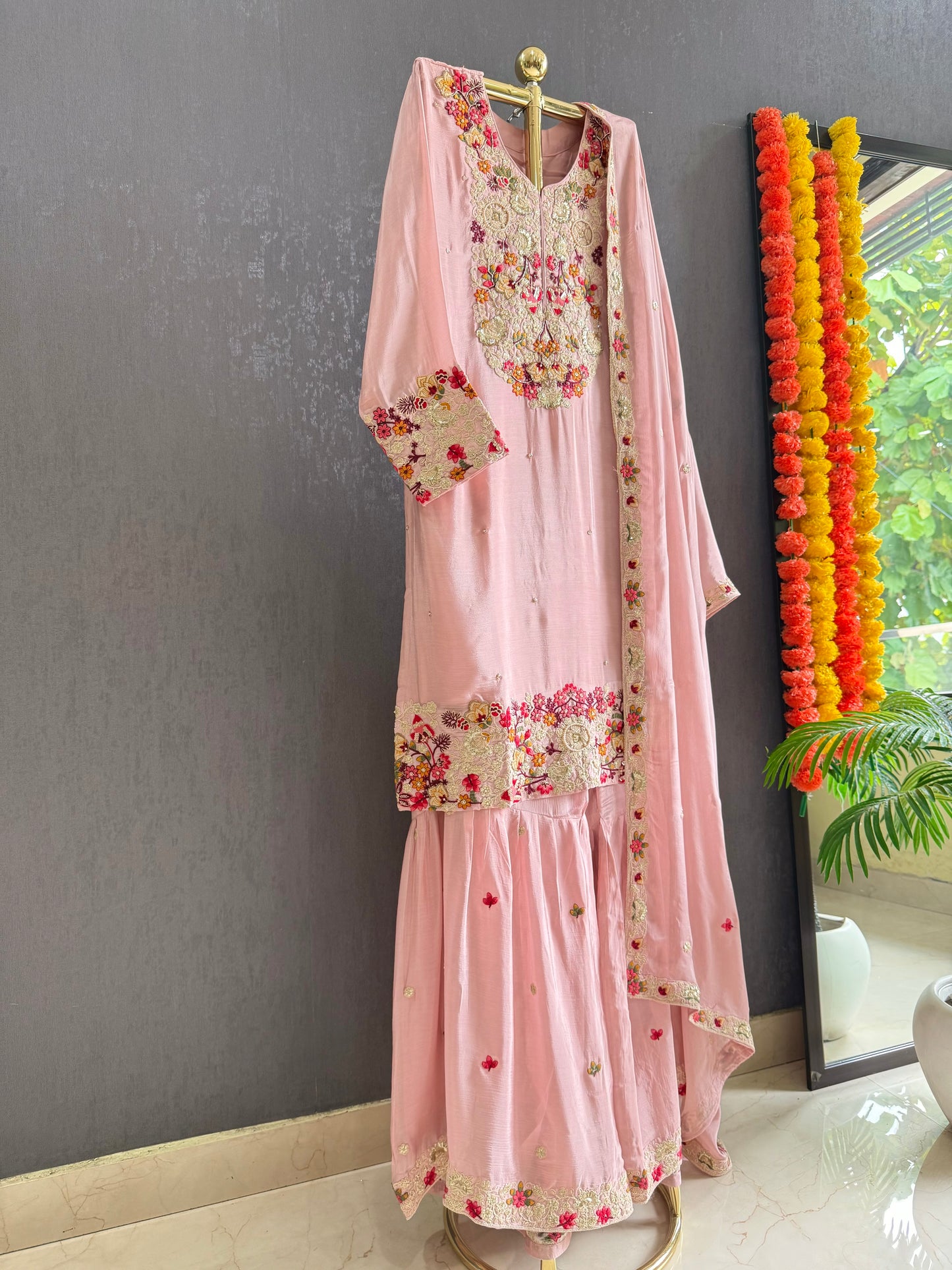 Luxurious handwork sharara set