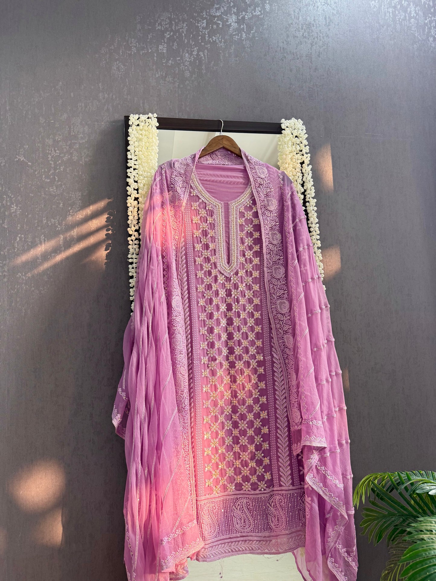 Lucknowi crystal handwork suit