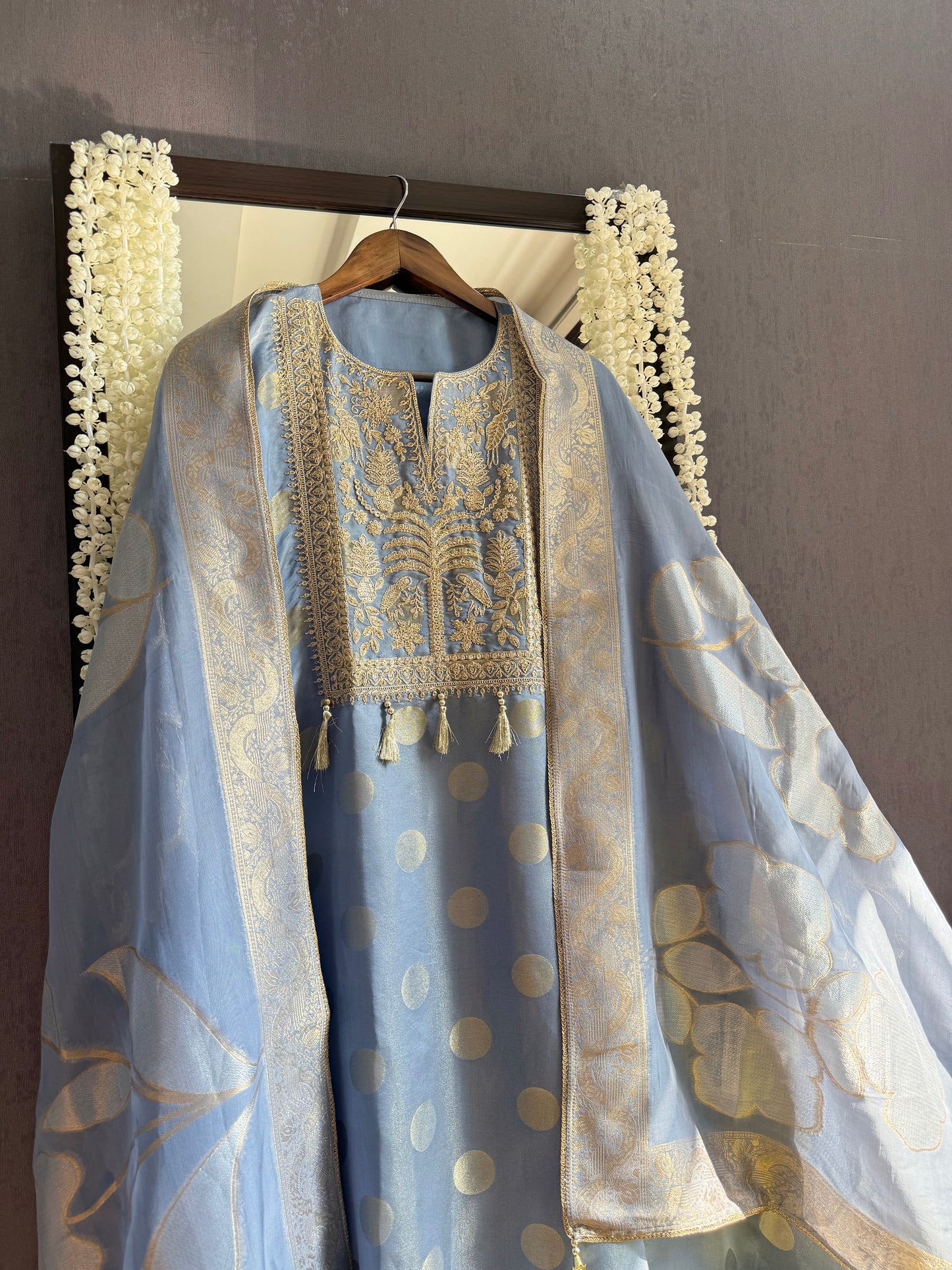 Luxurious Aari work Benarsi suit