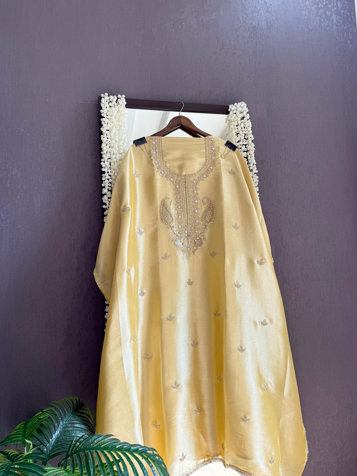 Luxurious Tissue silk aari work suit
