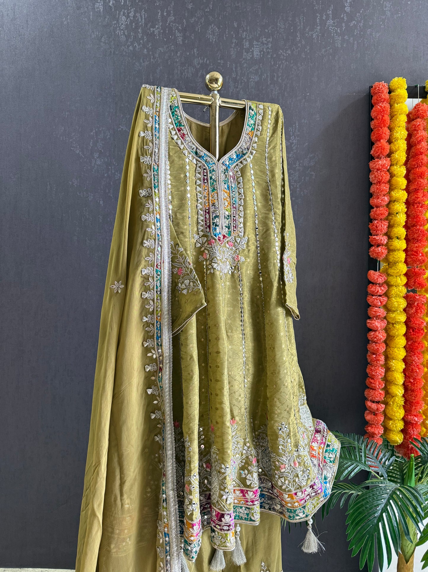 Luxurious gotapatti anarkali set