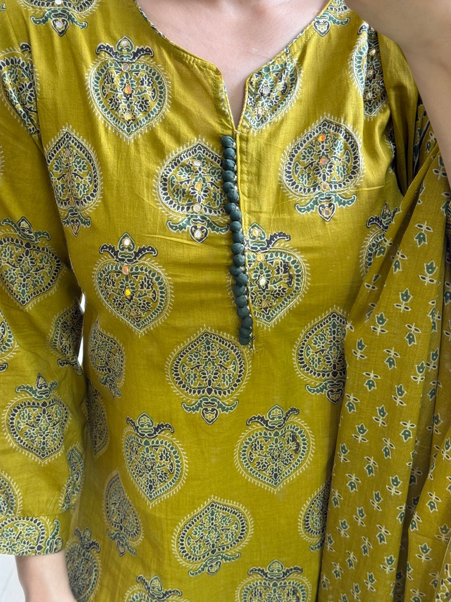 Pure cotton anaar ajrakh print suit set