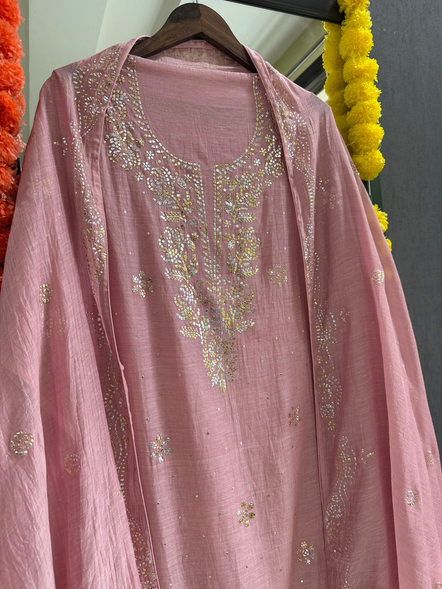 Luxurious Mul chanderi mukaish suit
