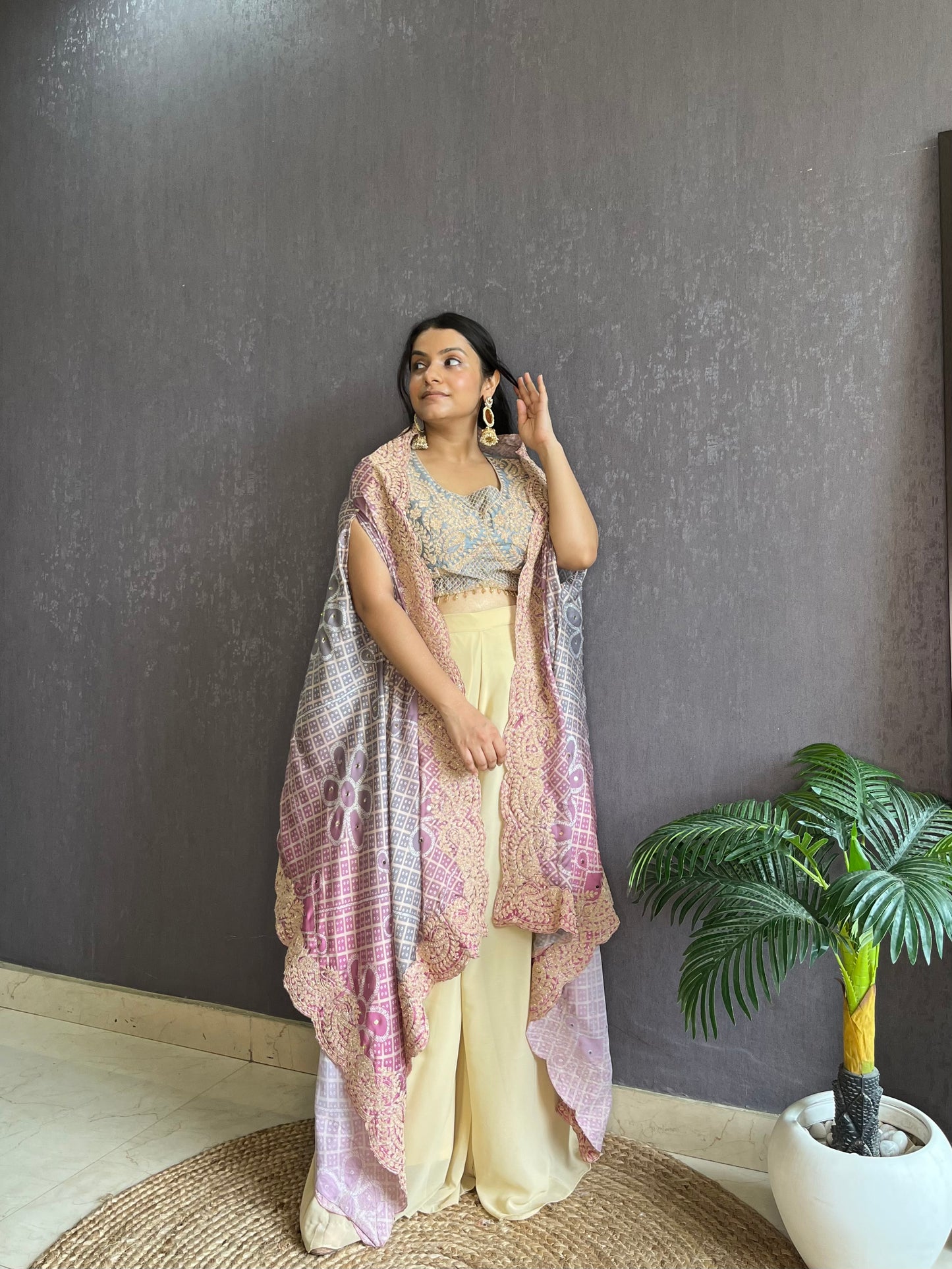 Aari work Cape set