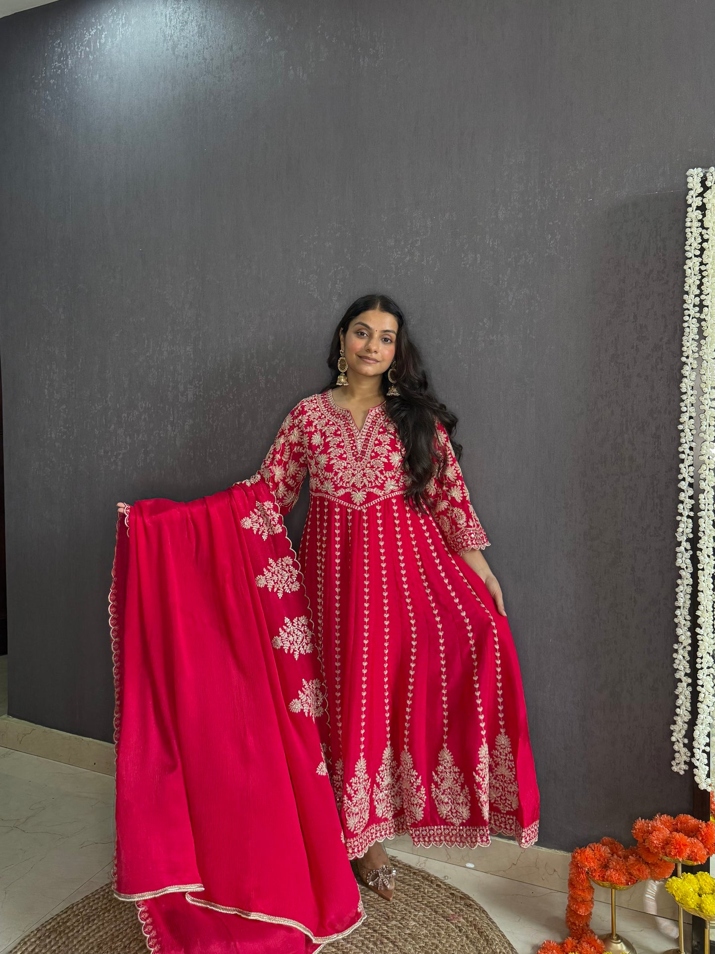 Kalidaar aari work Anarkali set