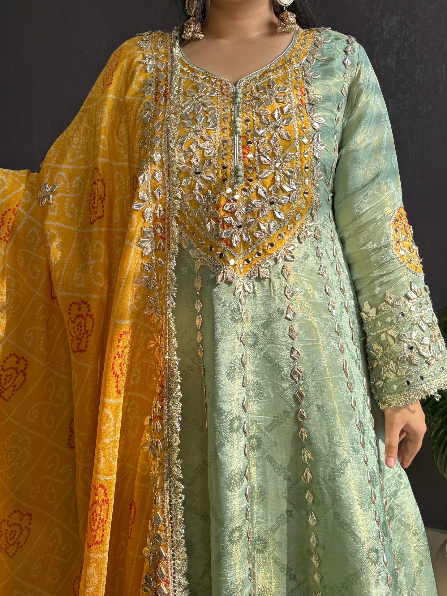 Luxurious Bandhani gotapatti anarkali set