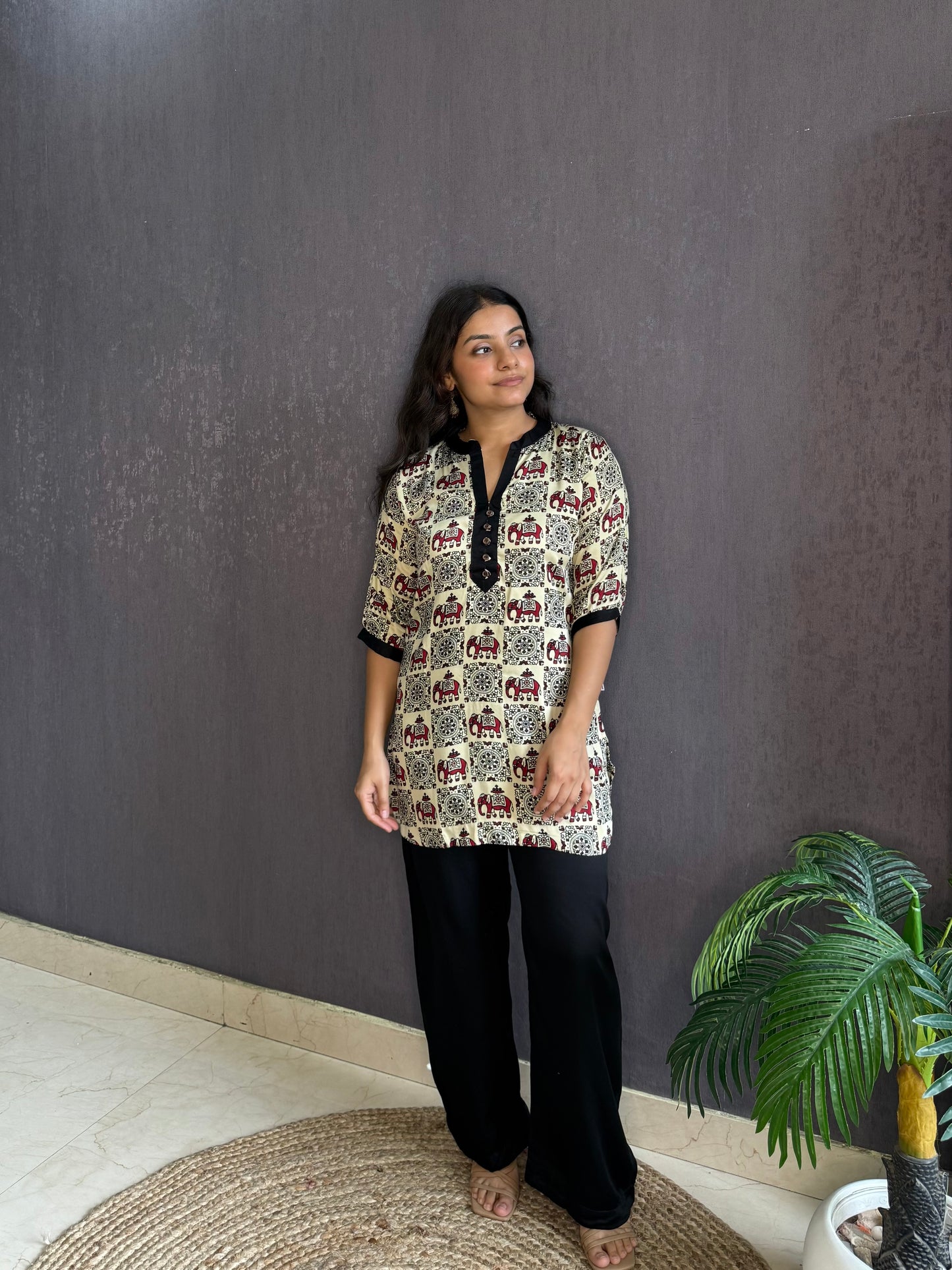 Modal cotton Ajrakh Coord set