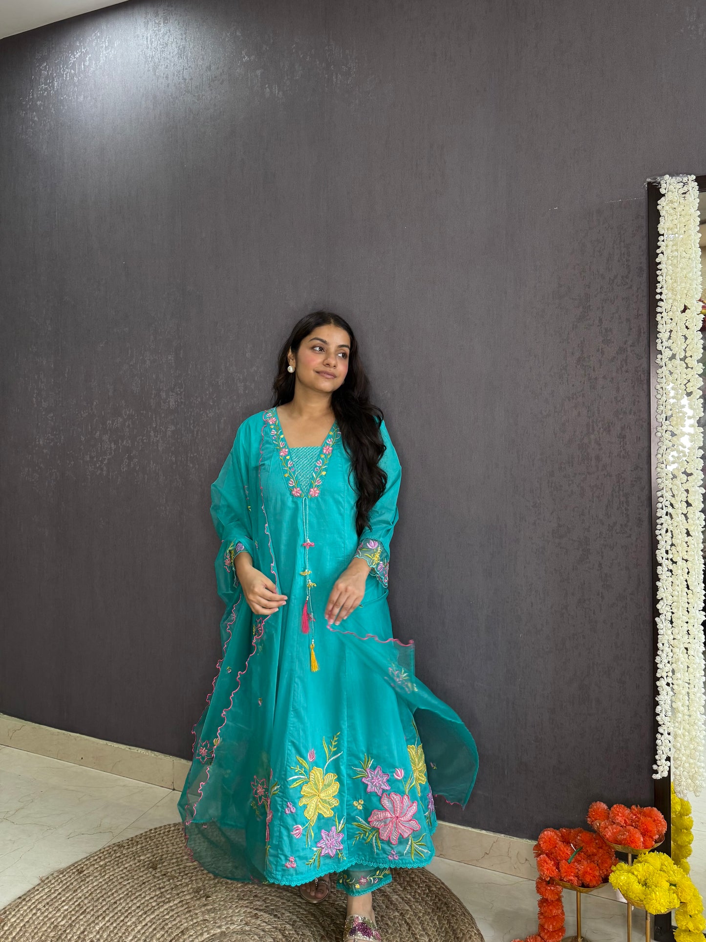 Kalidaar floral Anarkali set