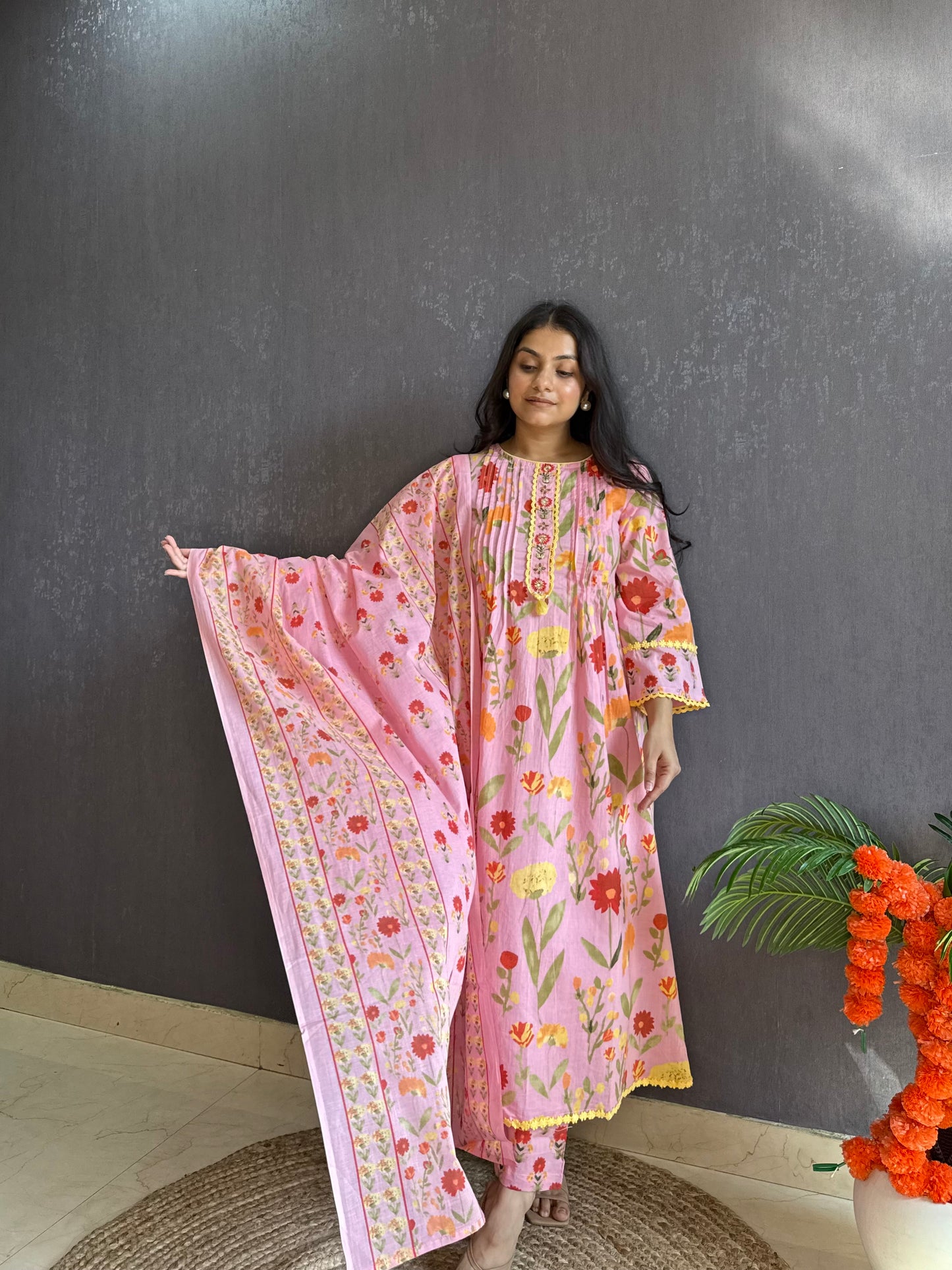 Florals Pure cotton kurta set