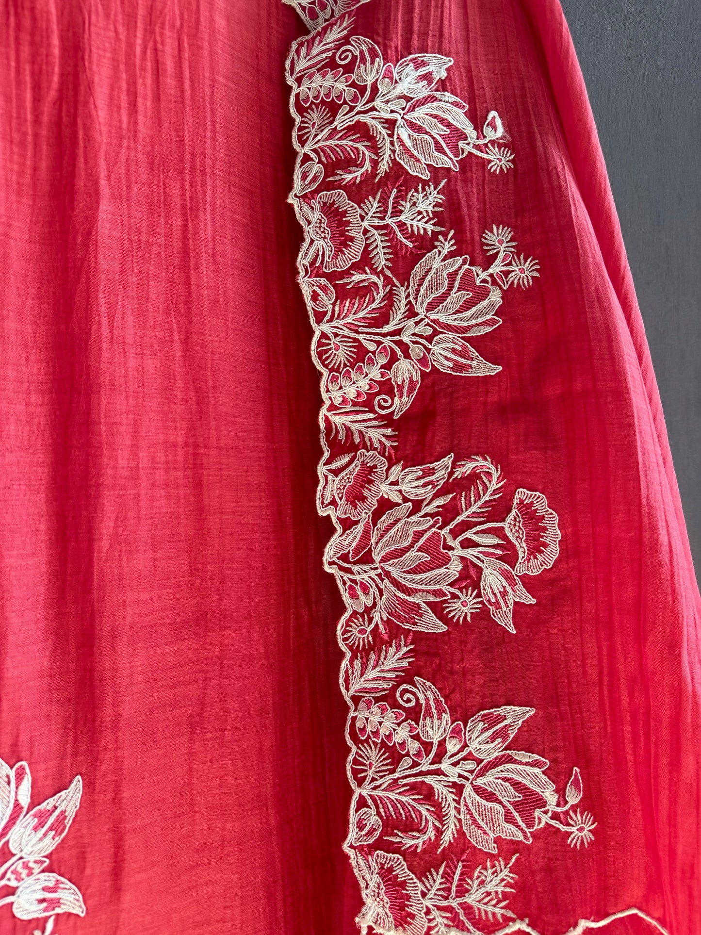 Luxurious aari work Mul chanderi suit