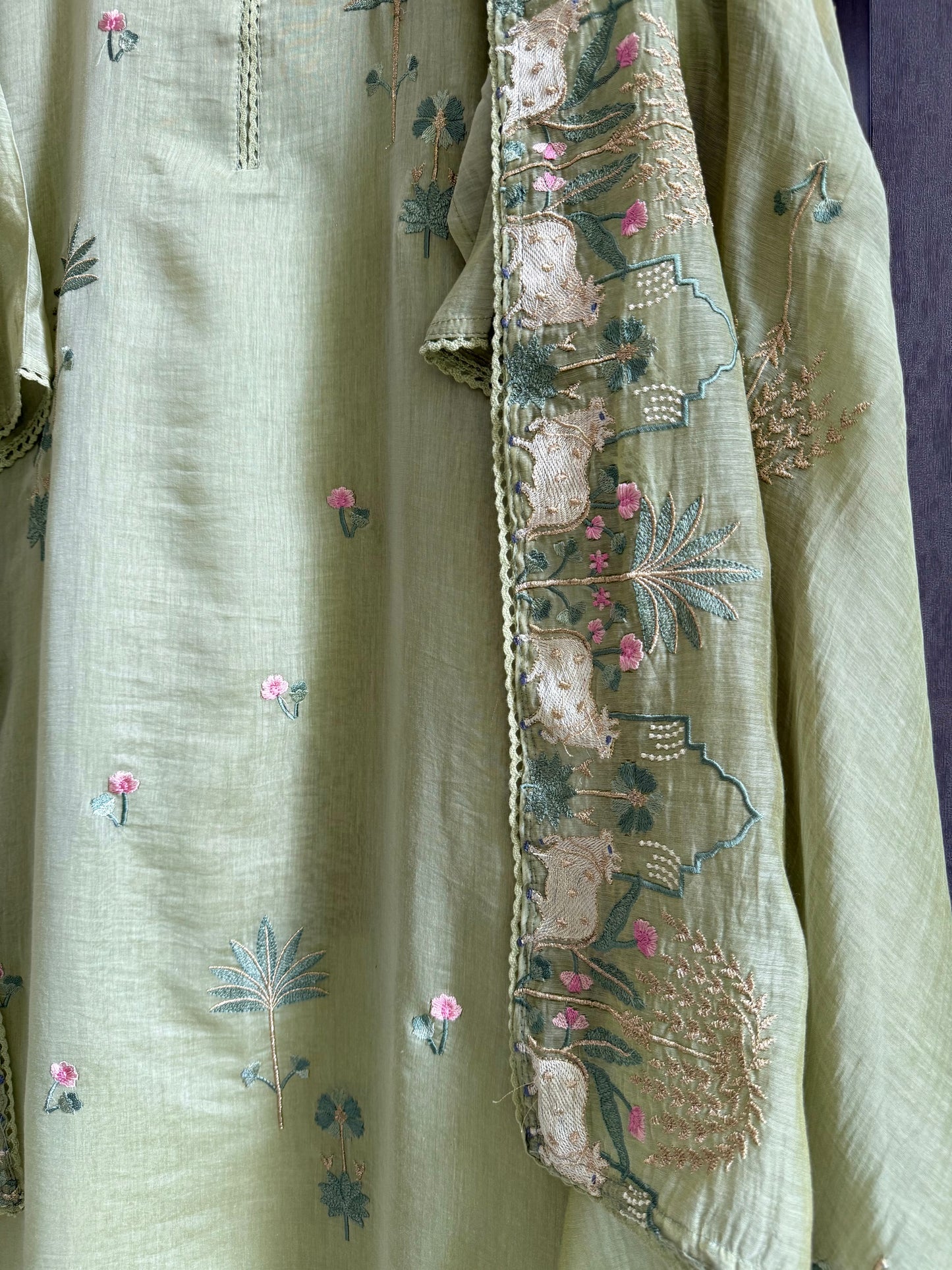 Luxurious Mul chanderi pichwai suit
