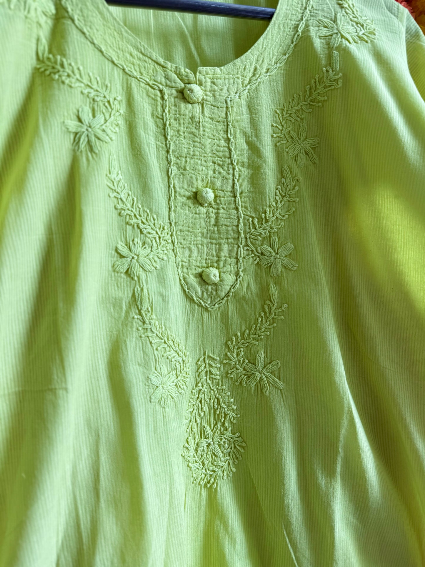 Mulmul cotton chikankari kurta
