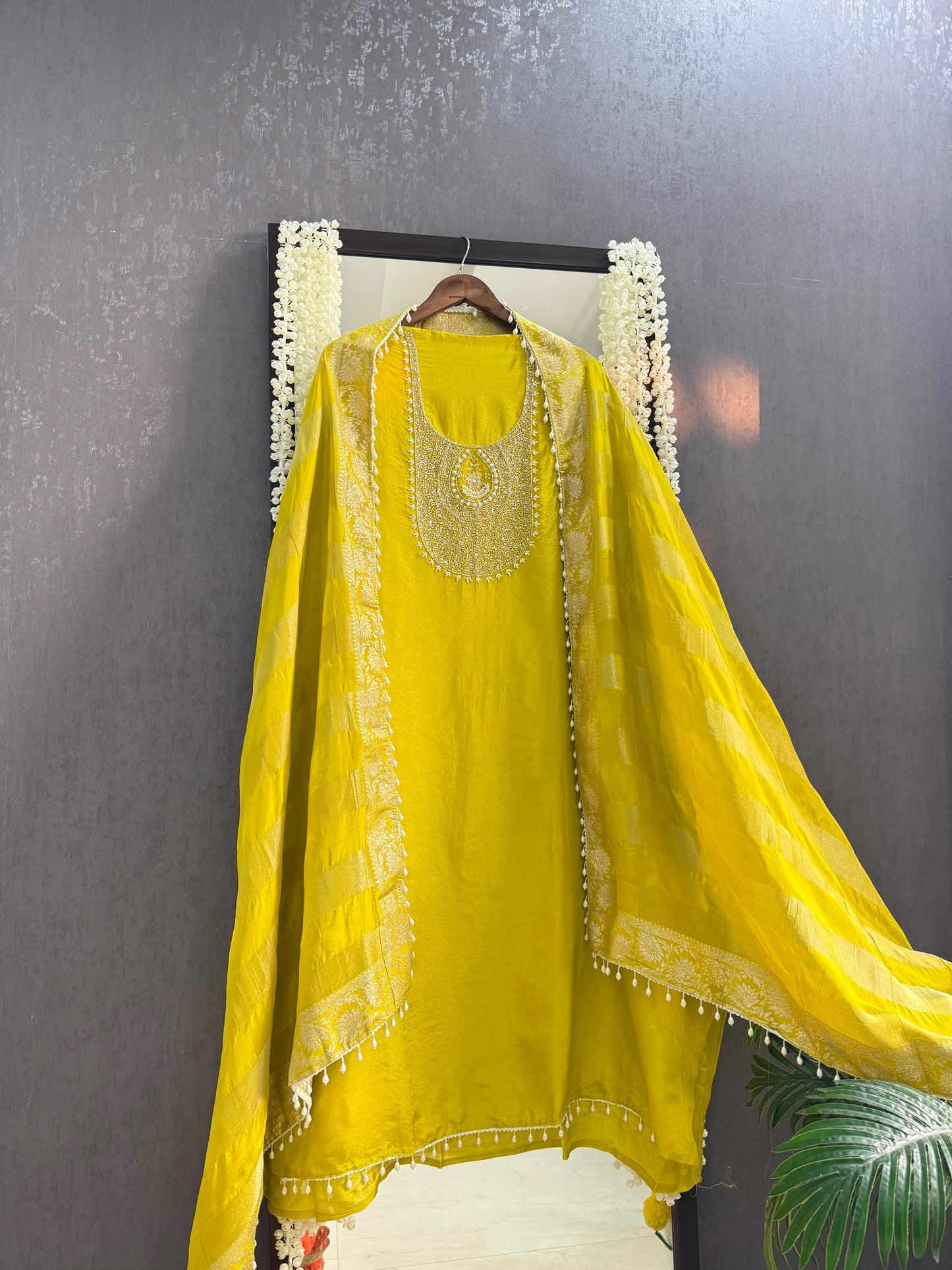 Tissue silk benarsi handwork suit