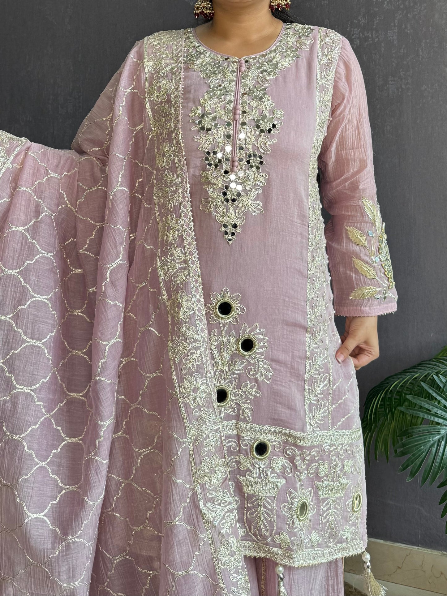 Luxurious mul cotton gotapatti sharara set