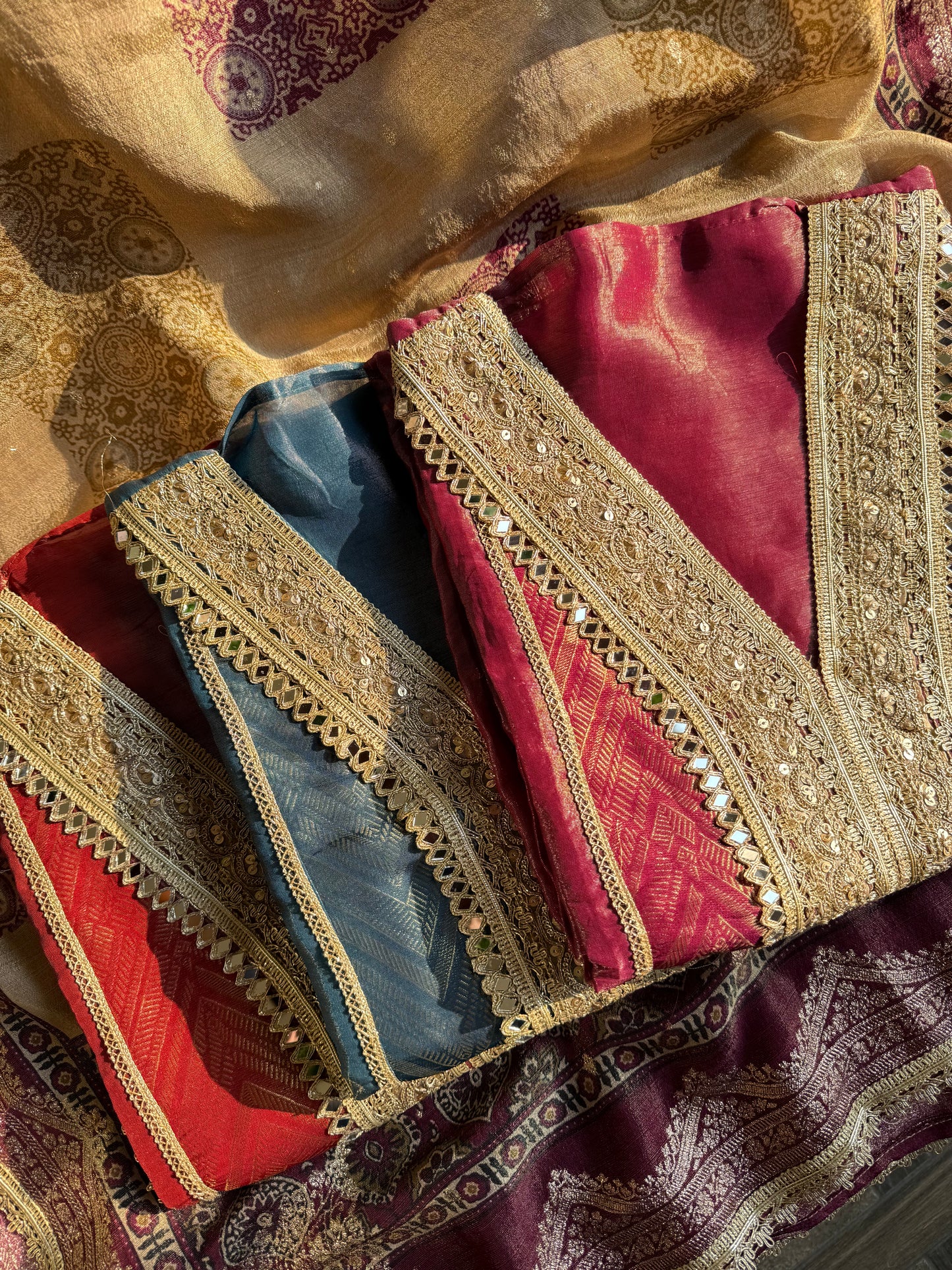 Luxurious Tissue silk Aari work suit