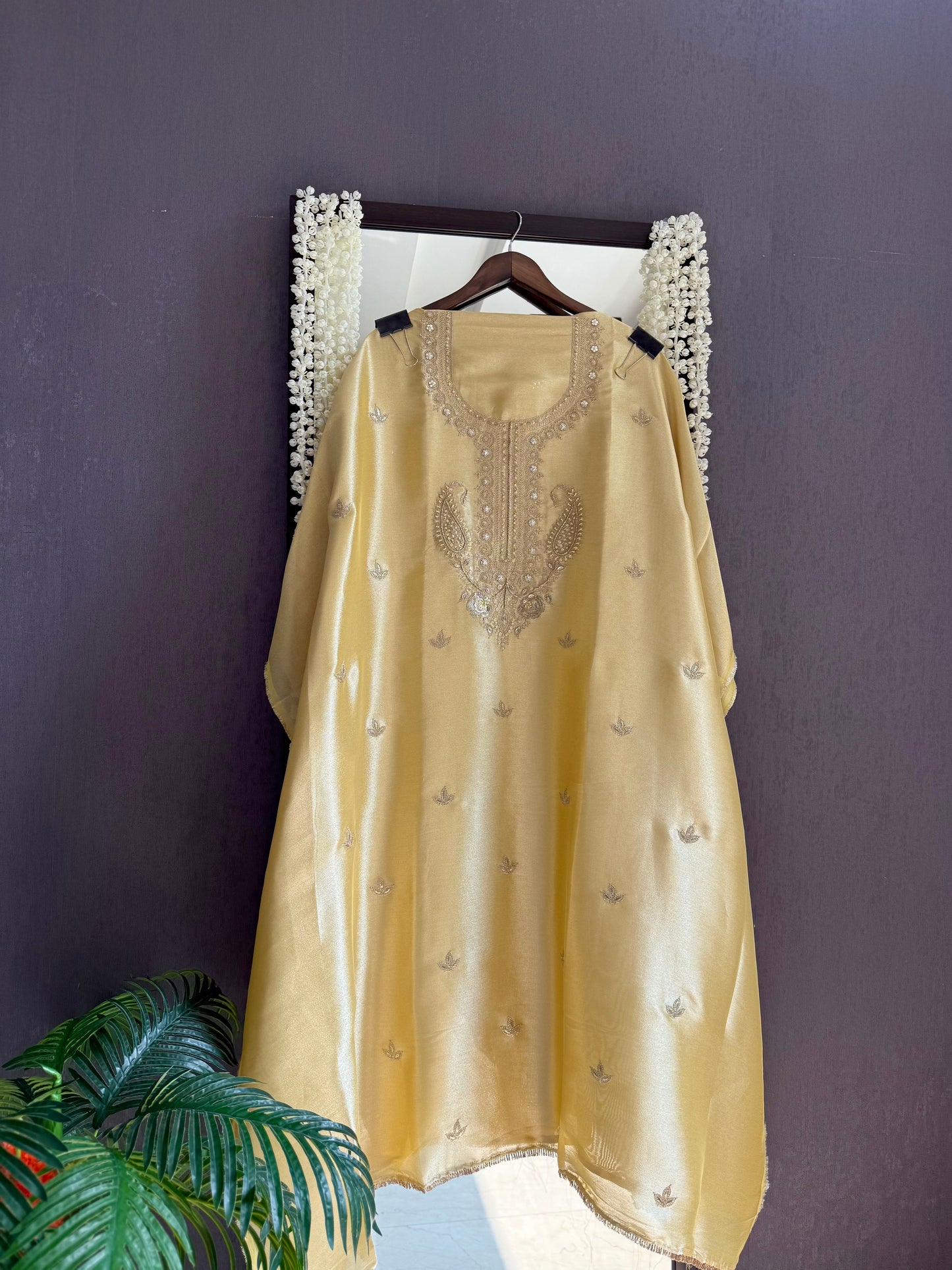 Luxurious Tissue silk aari work suit