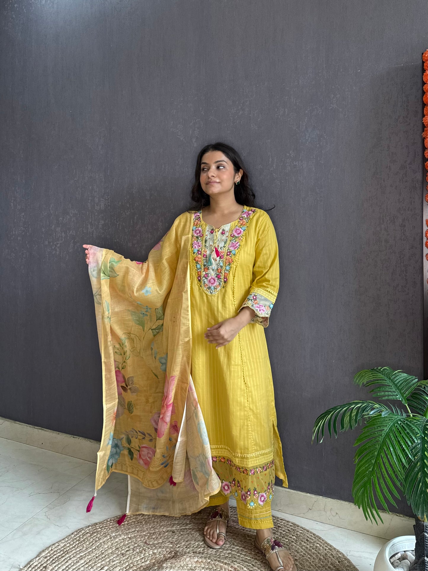 Aline cotton Handwork suit