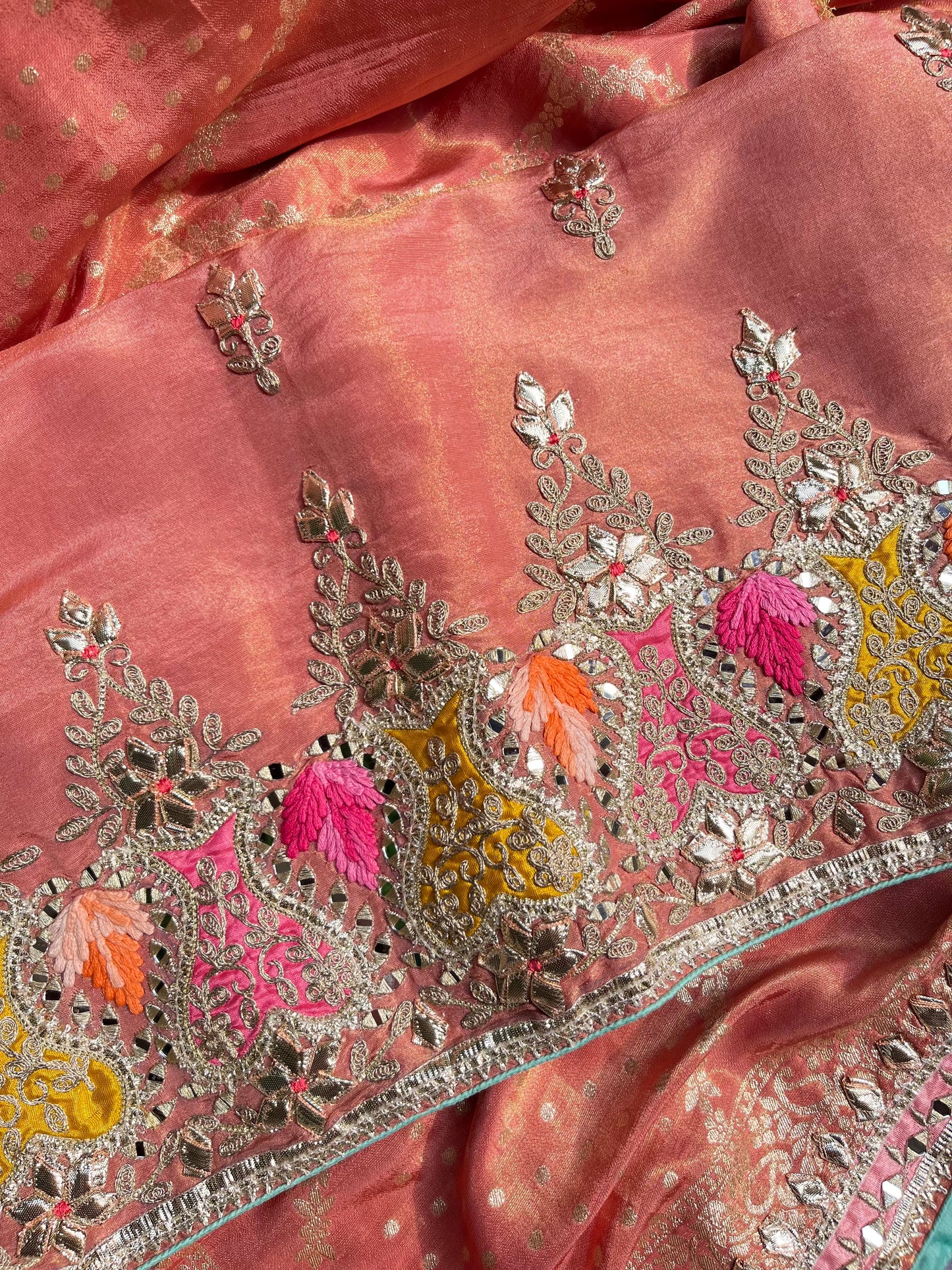 Luxurious Gotapatti Tissue silk suit