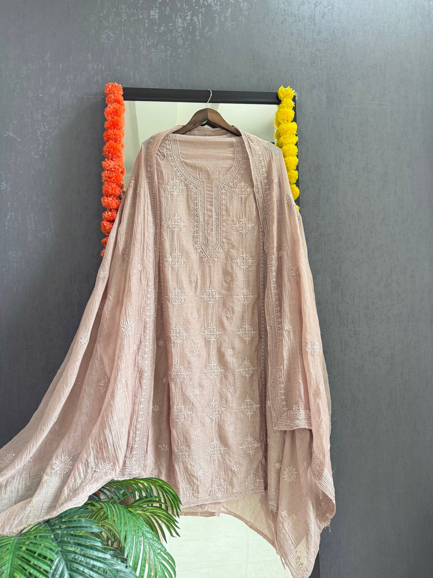 Luxurious Mul chanderi lucknowi handwork suit