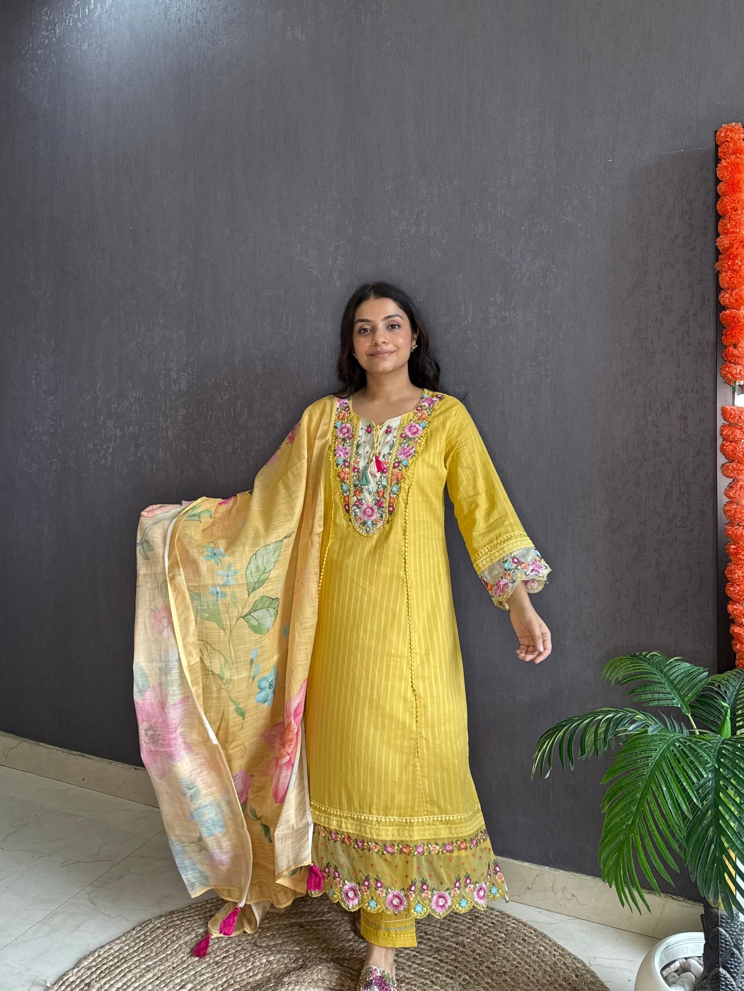 Aline cotton Handwork suit