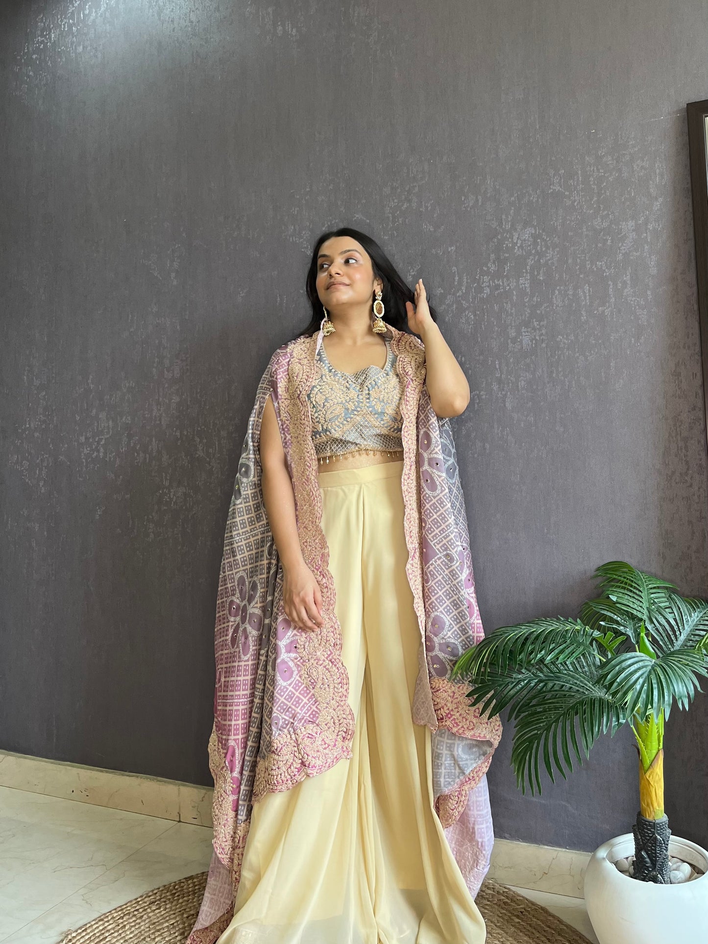 Aari work Cape set