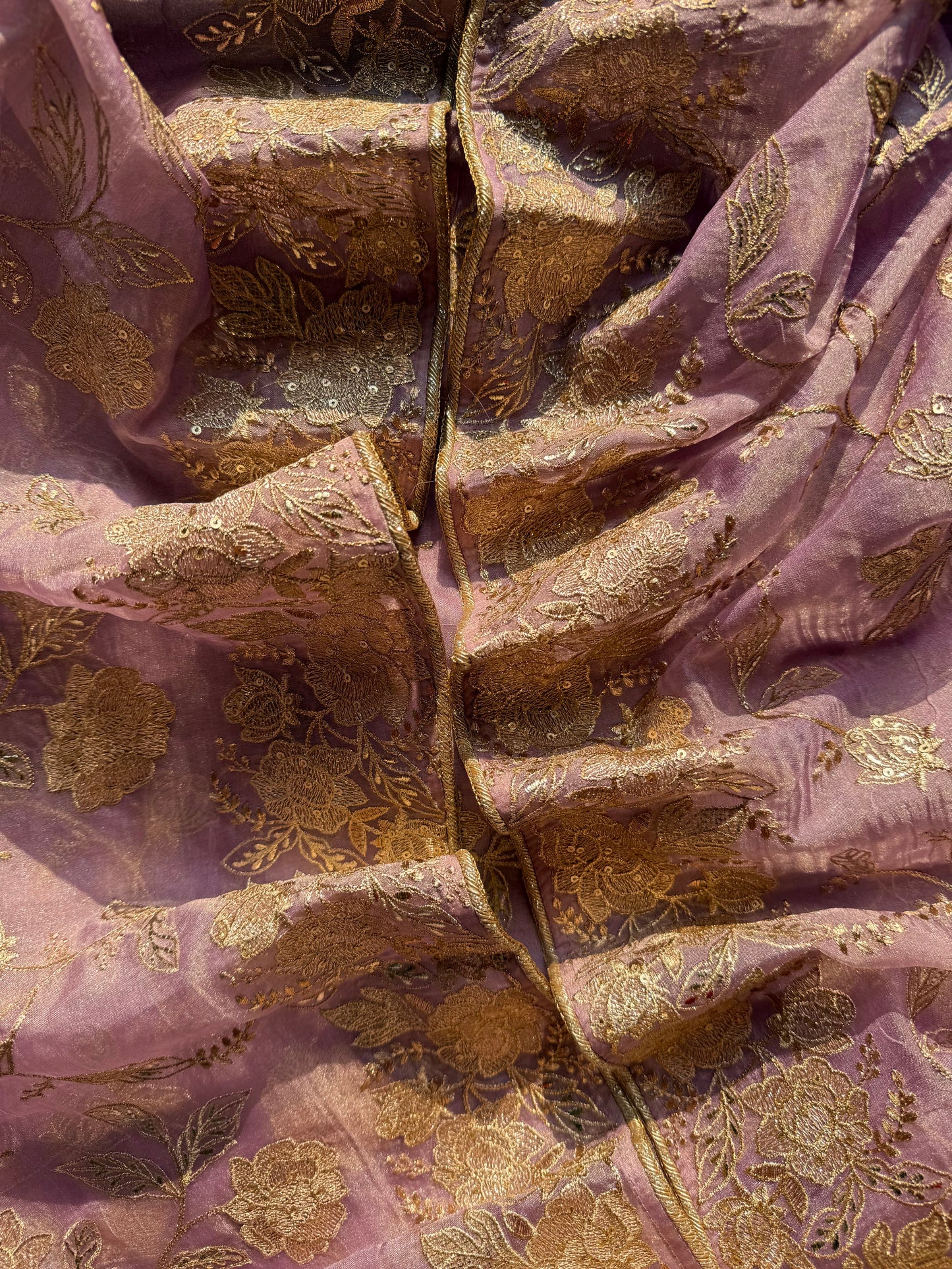 Luxurious crush tissue zardozi embroidered suit