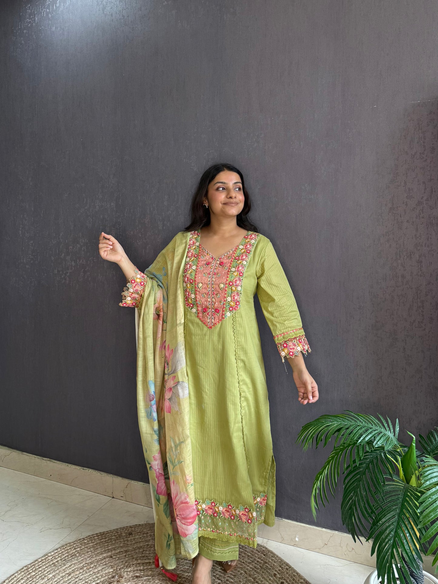 Aline cotton Handwork suit