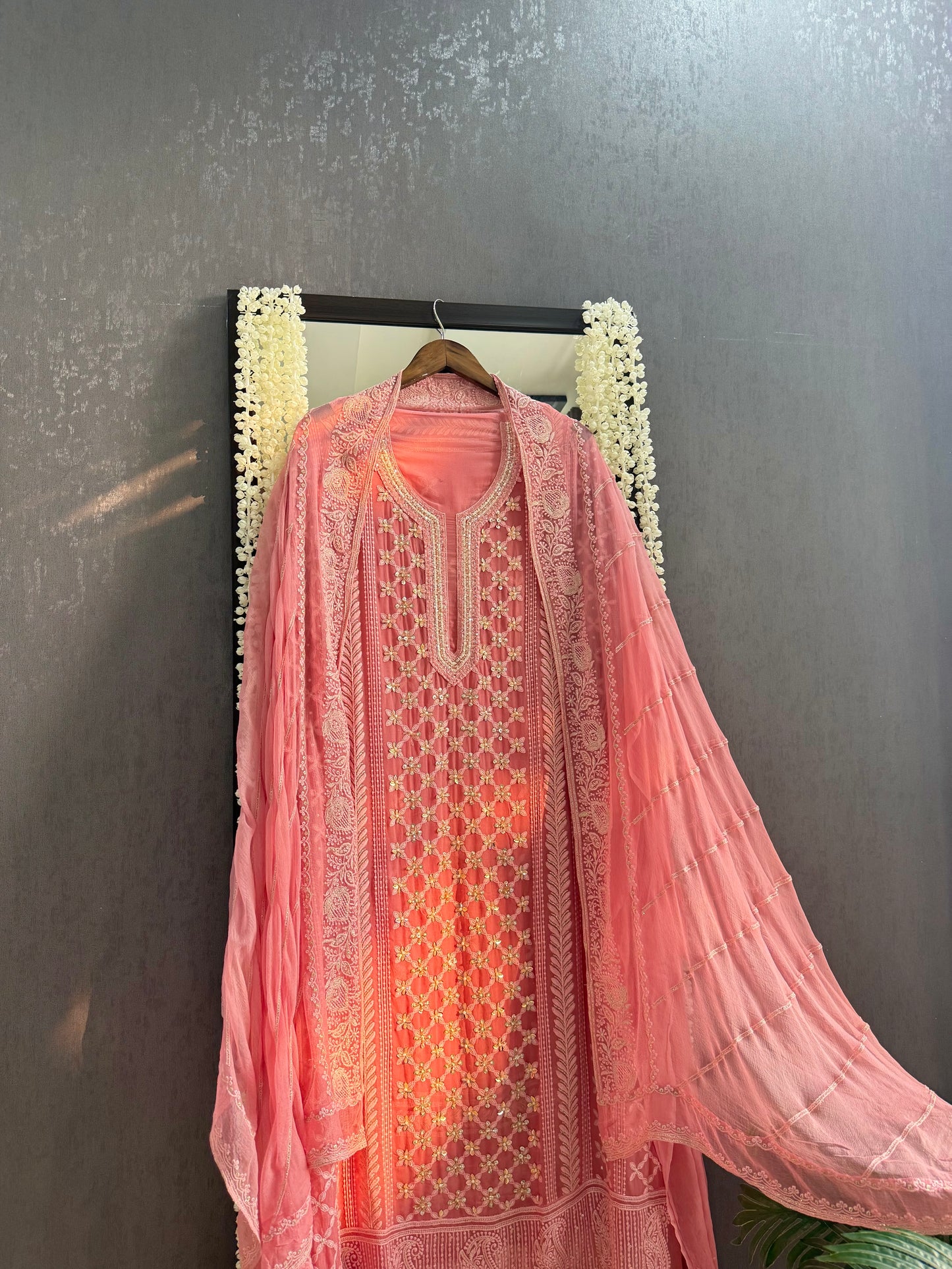 Lucknowi crystal handwork suit