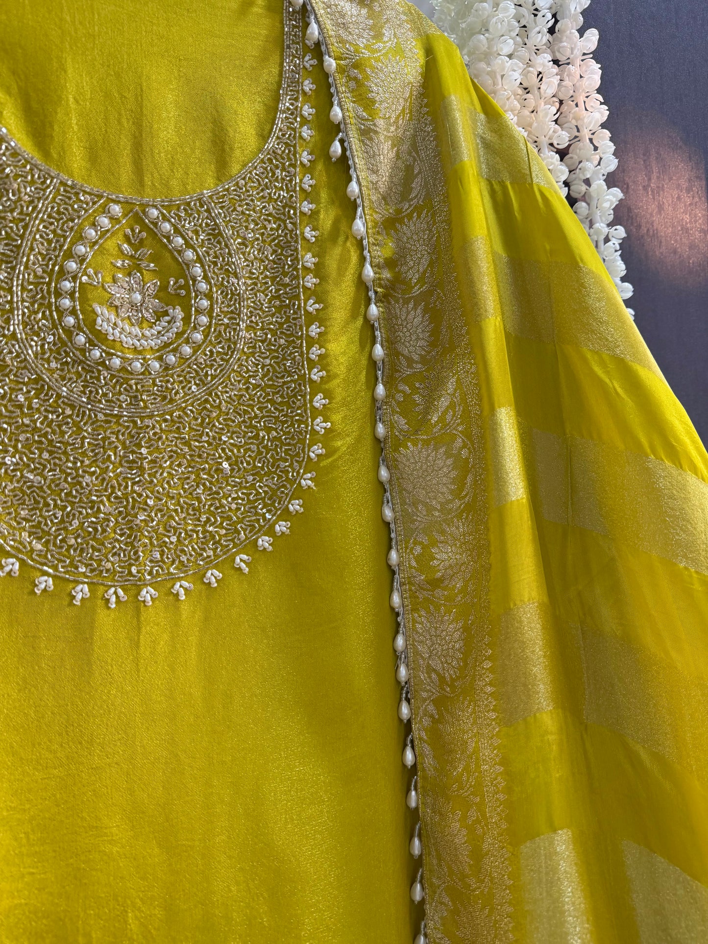 Tissue silk benarsi handwork suit