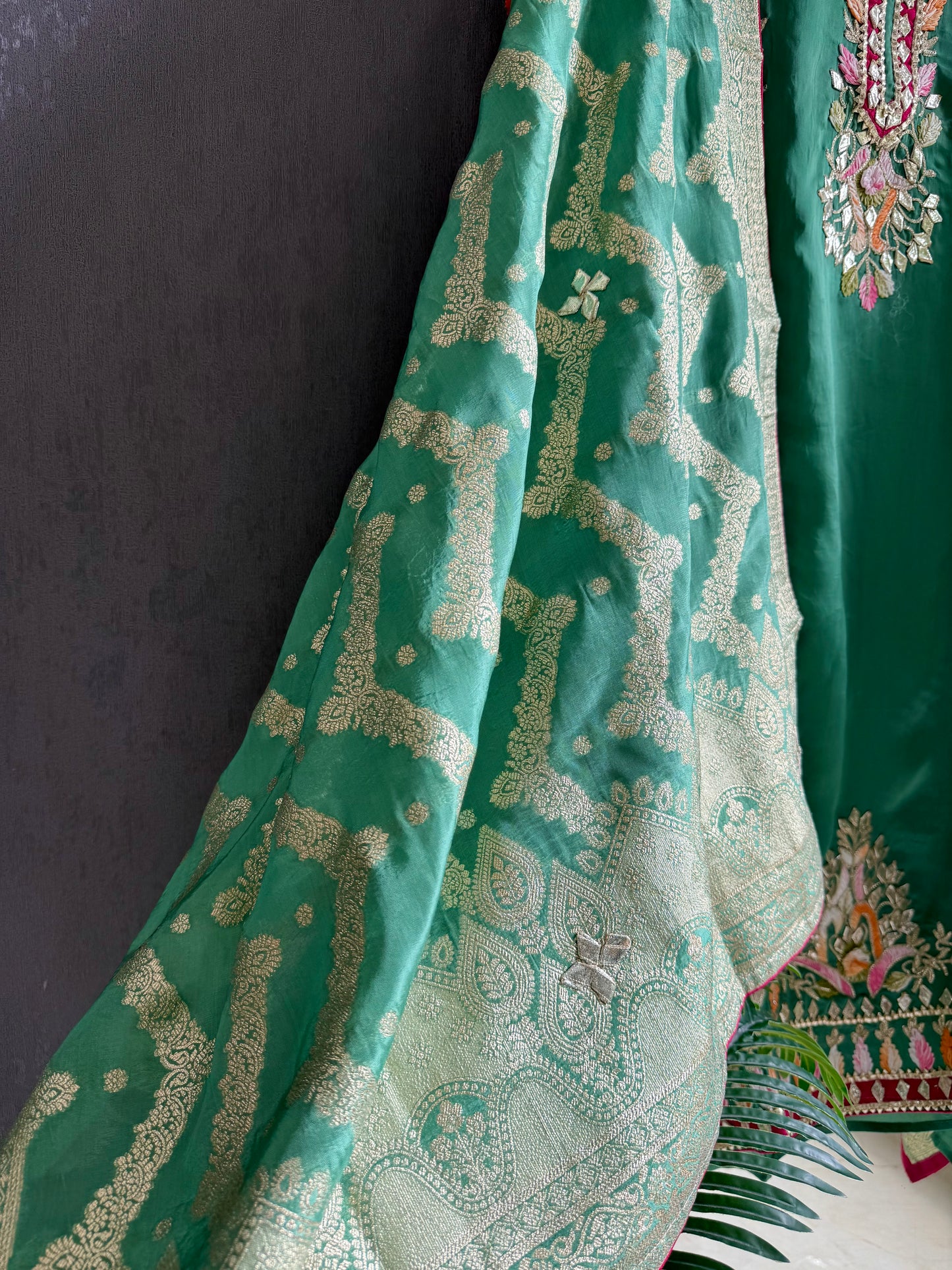 Luxurious Gotapatti satin silk suit