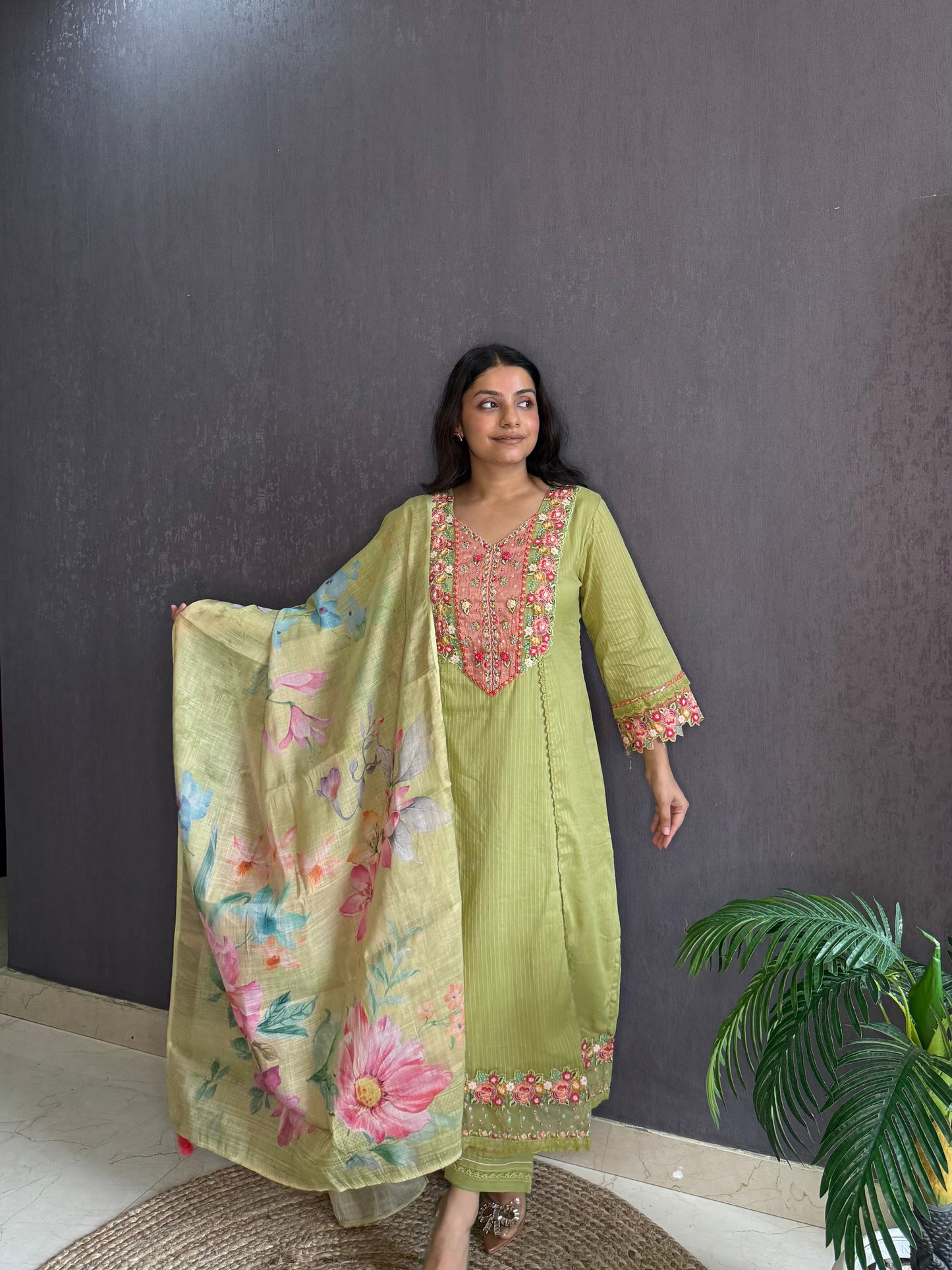 Aline cotton Handwork suit