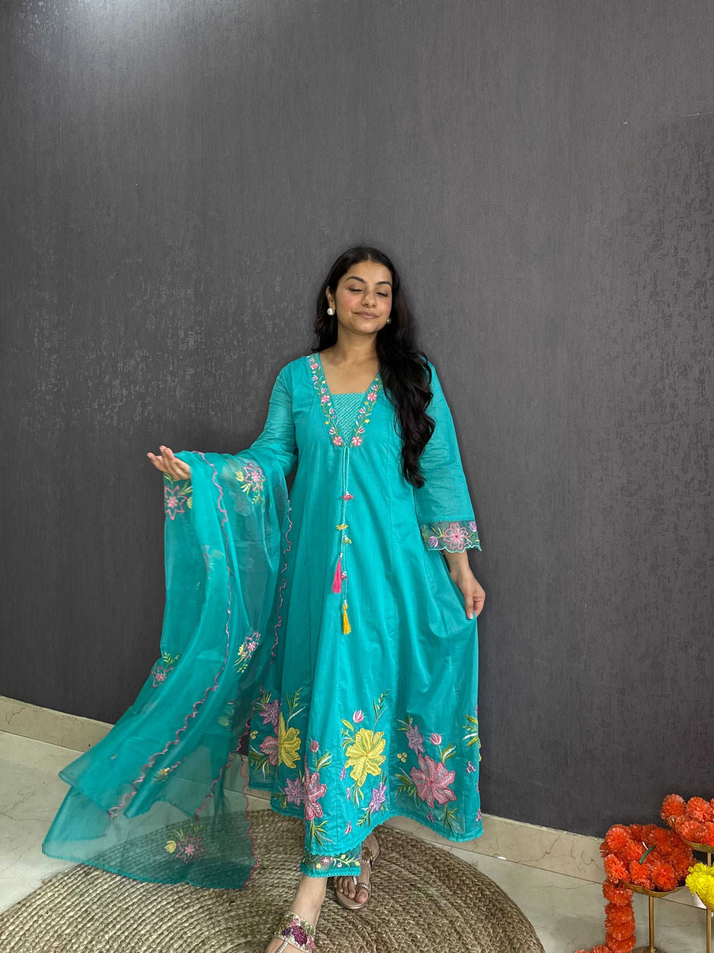 Kalidaar floral Anarkali set