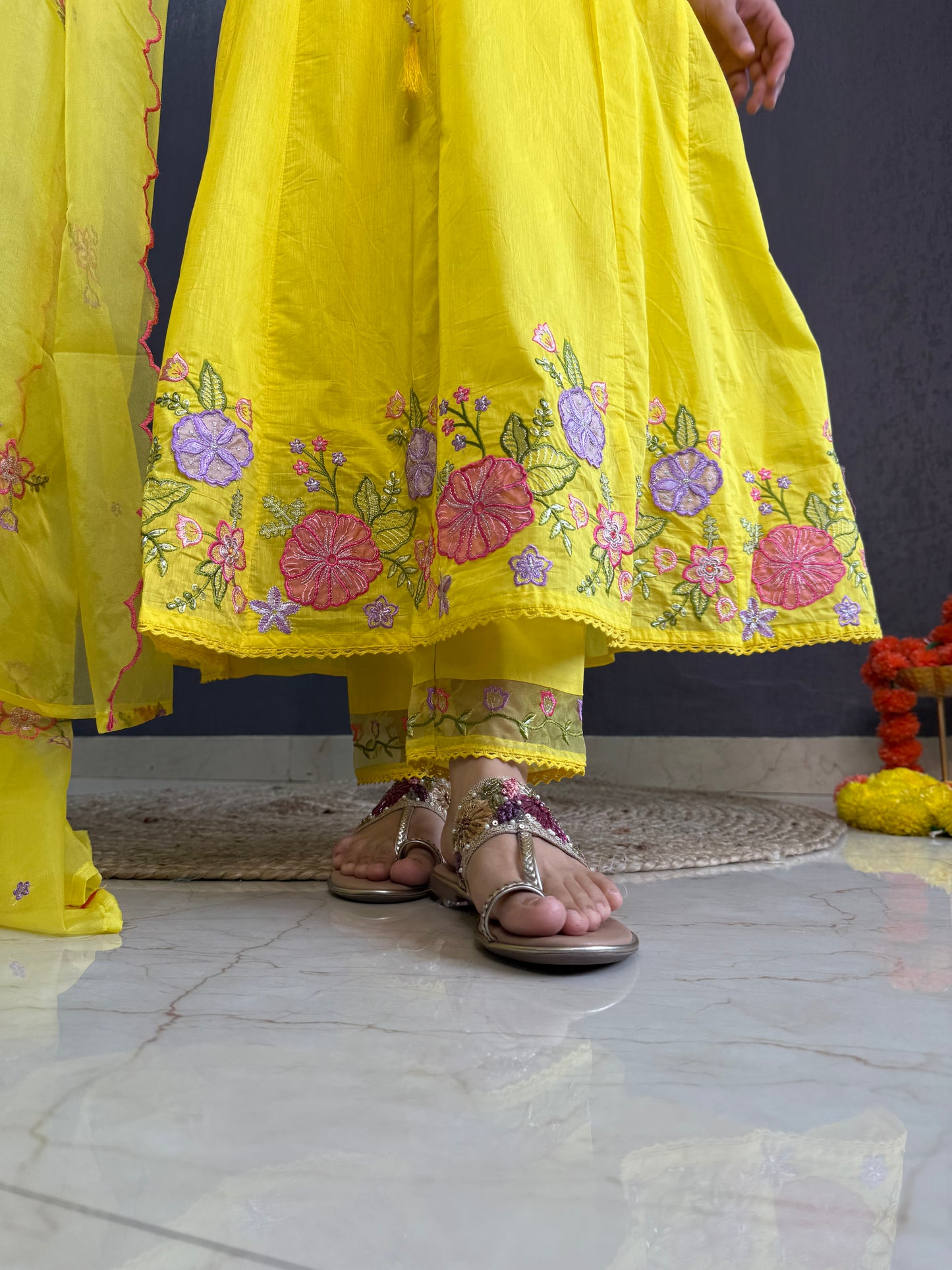 Kalidaar floral Anarkali set