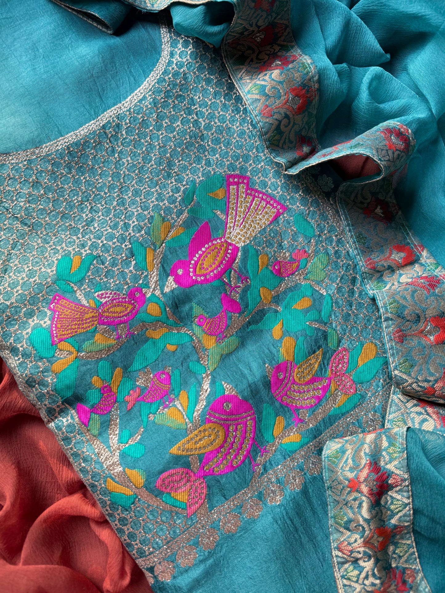 Meenakari Benarsi birds suit