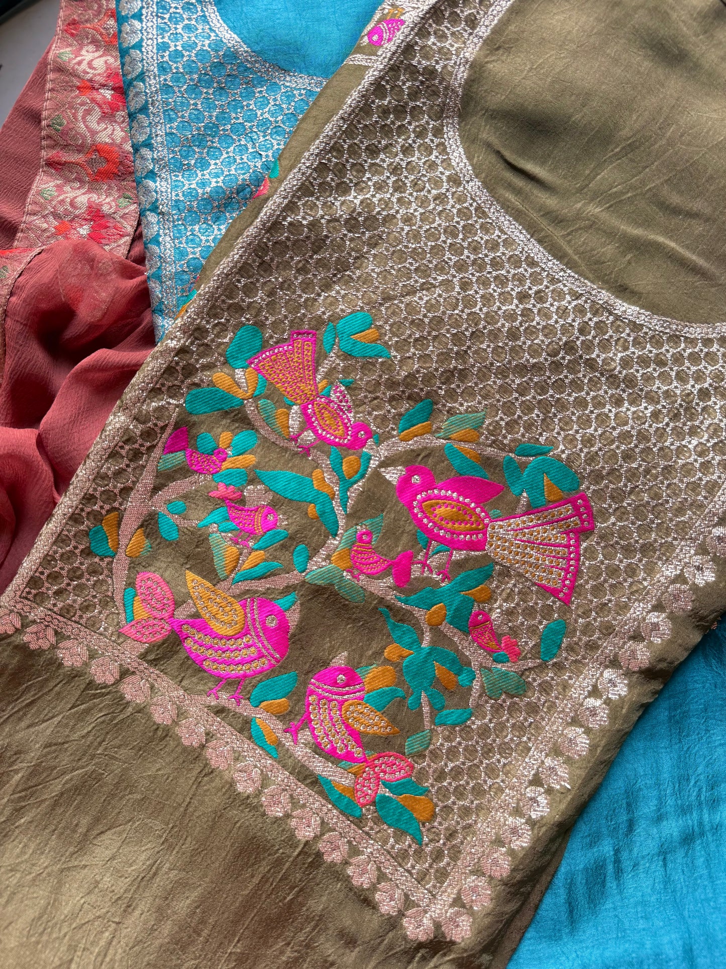 Meenakari Benarsi birds suit
