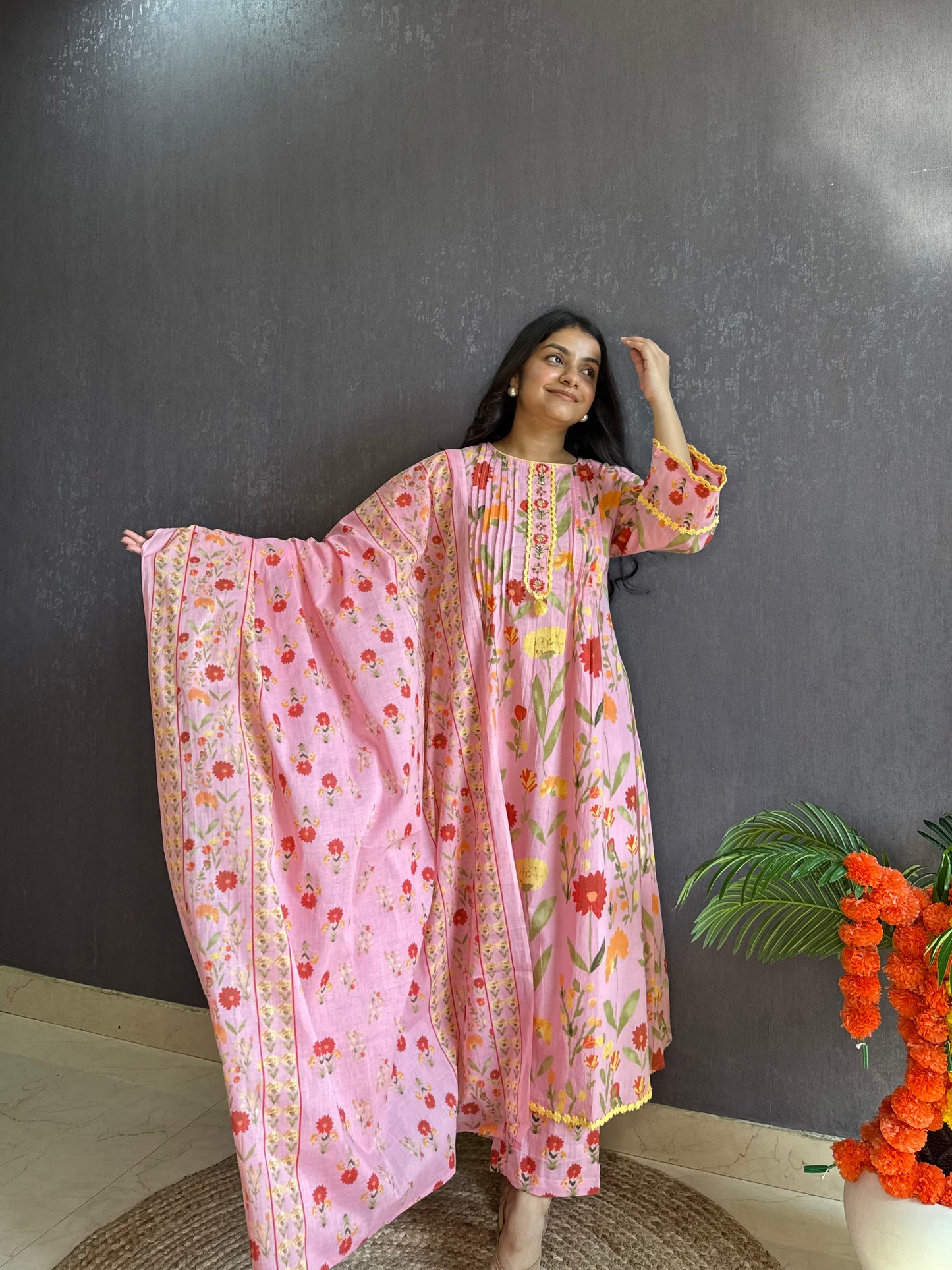 Florals Pure cotton kurta set