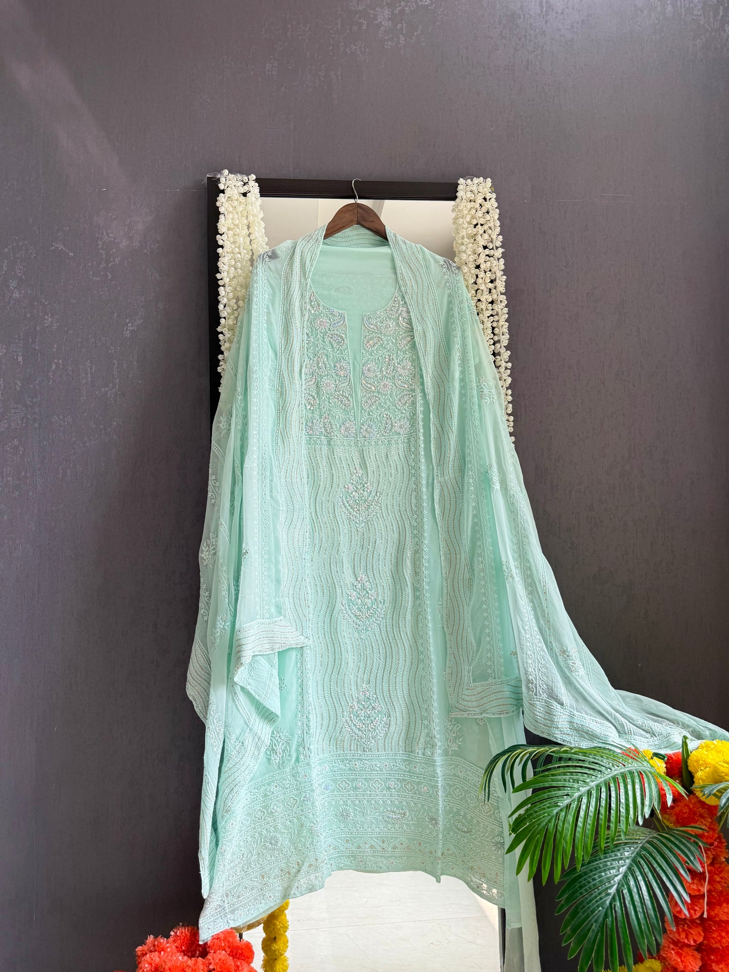 Lucknowi chikankari handwork suit