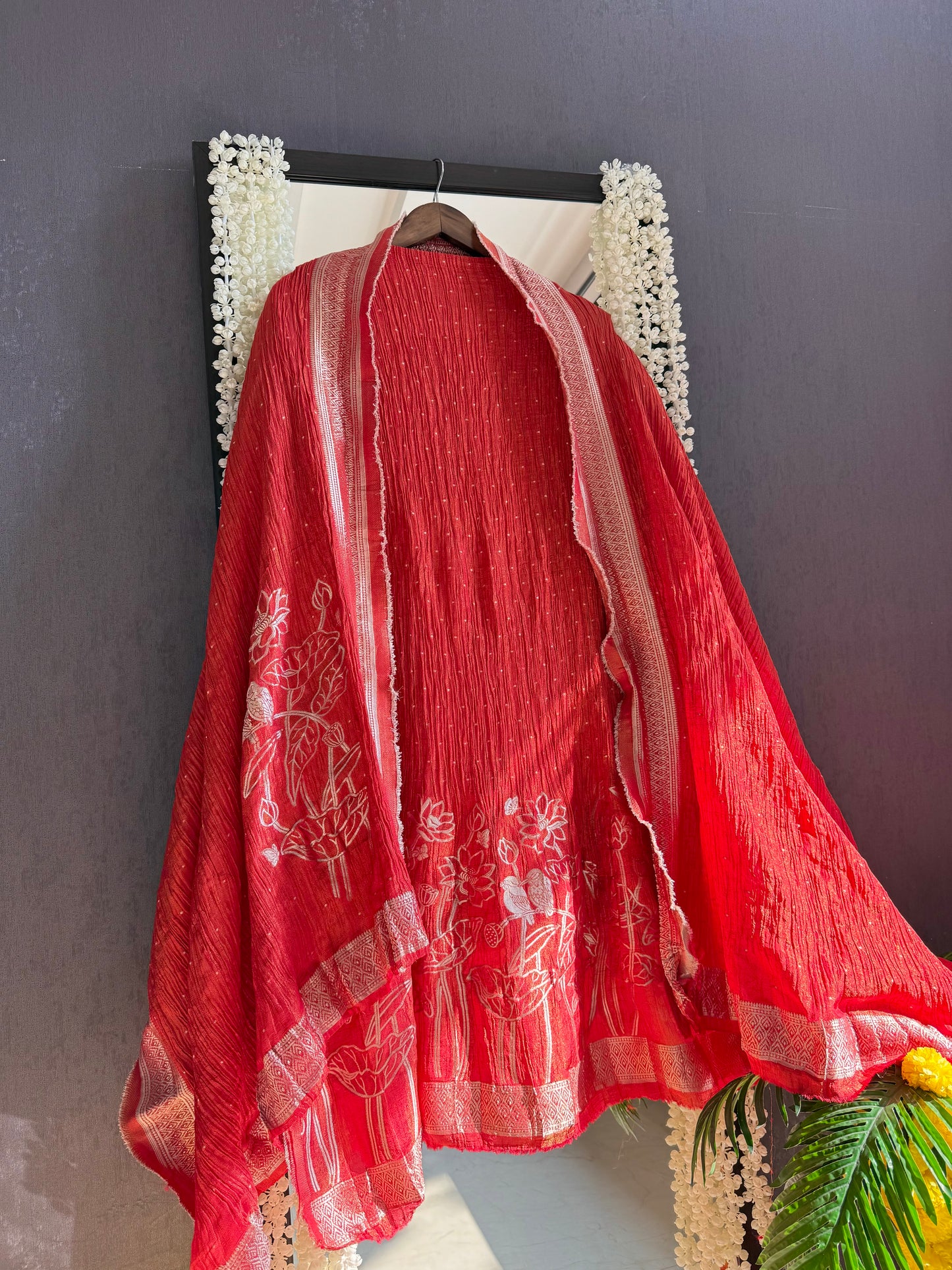 Luxurious crush benarsi lotus suit