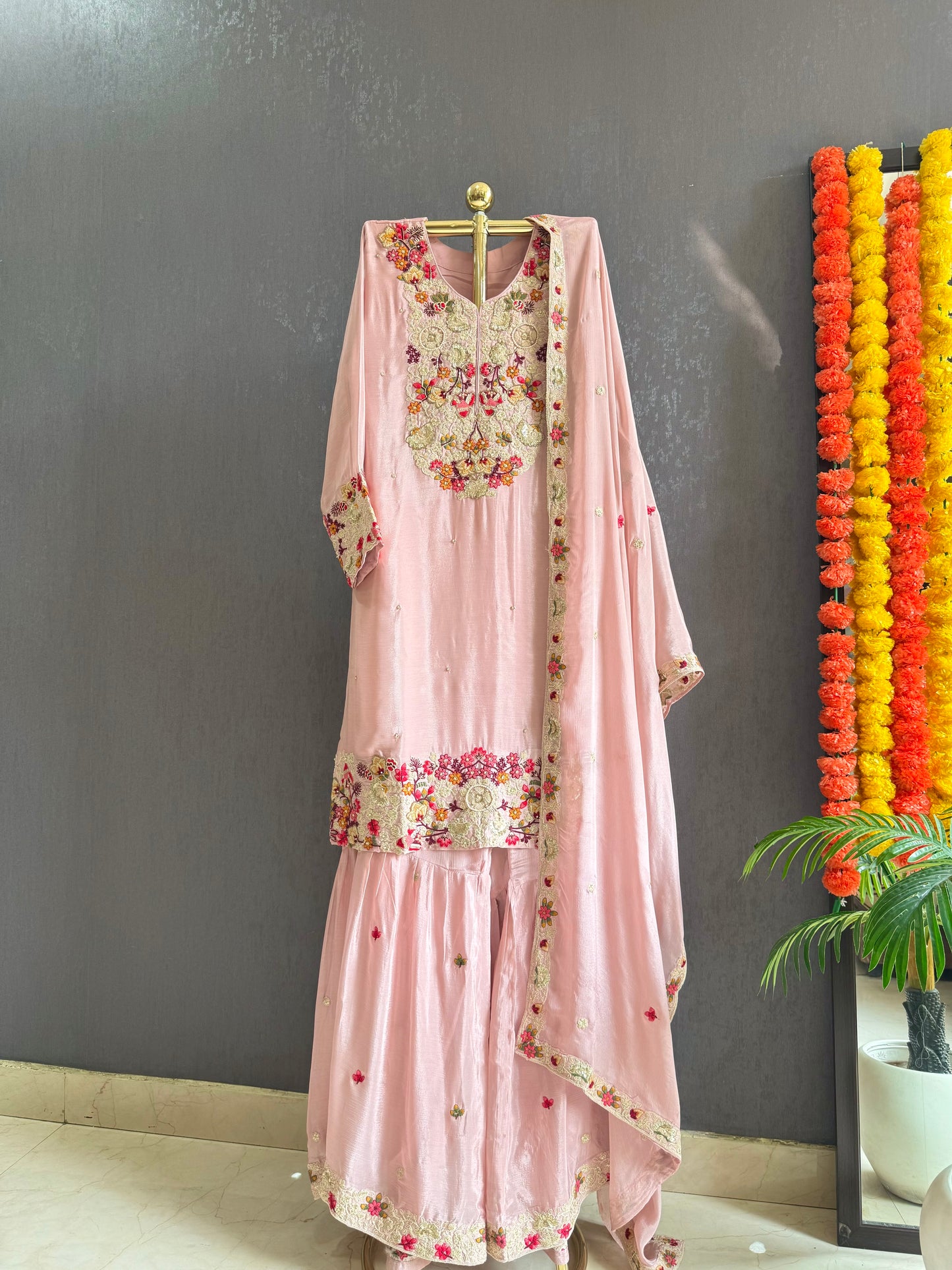 Luxurious handwork sharara set