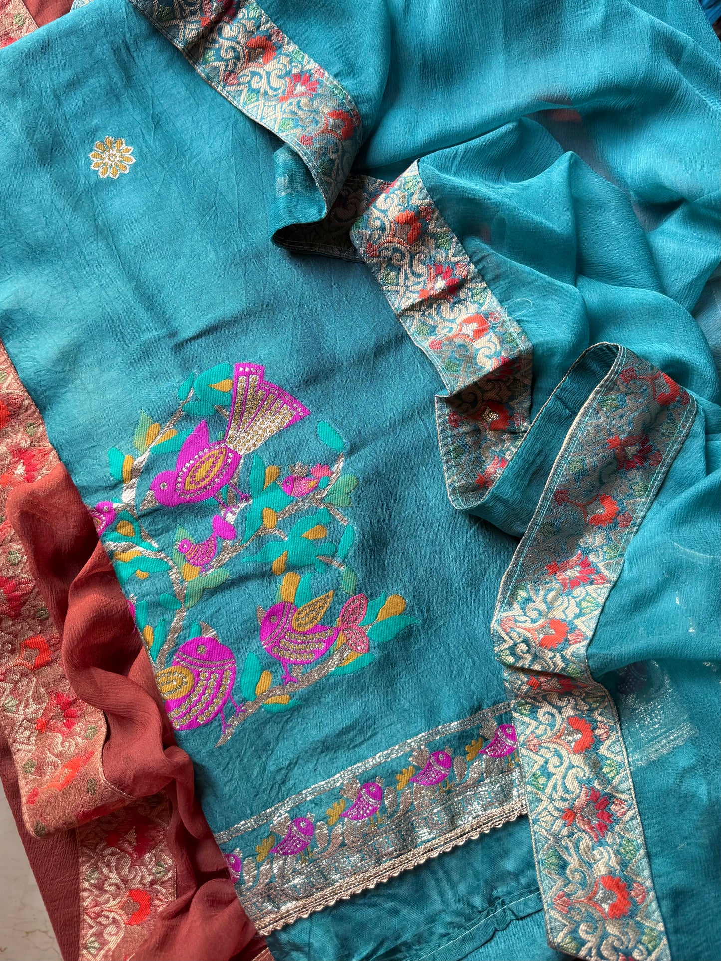 Meenakari Benarsi birds suit